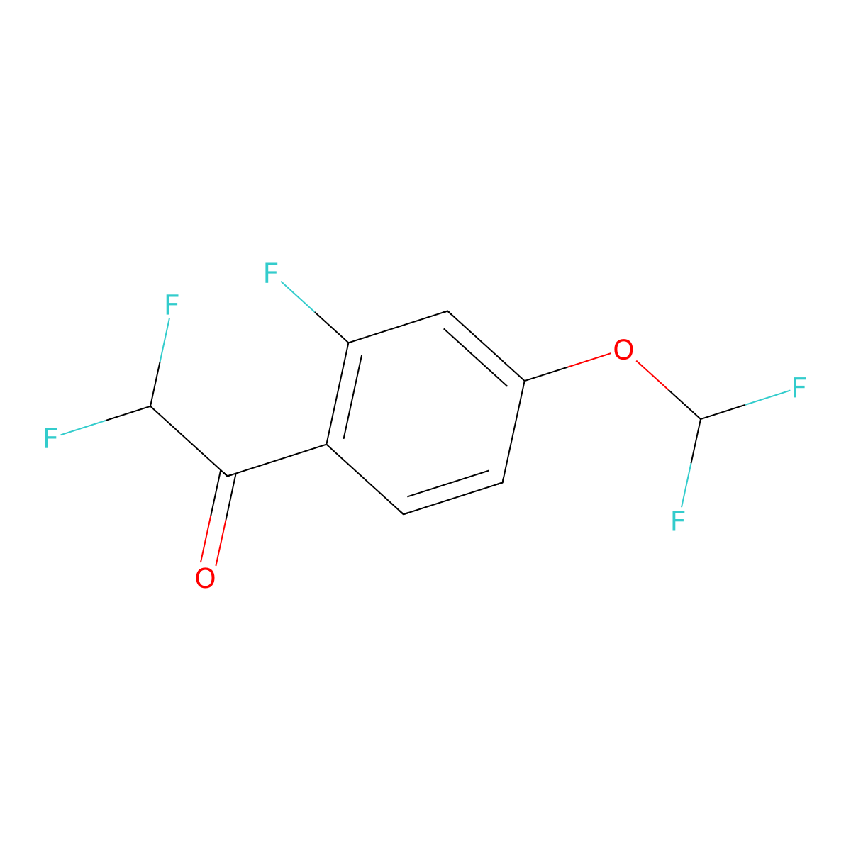 1-[4-(Difluoromethoxy)-2-fluorophenyl]-2,2-difluoroethan-1-one molecular structure, CAS 2229171-04-2
