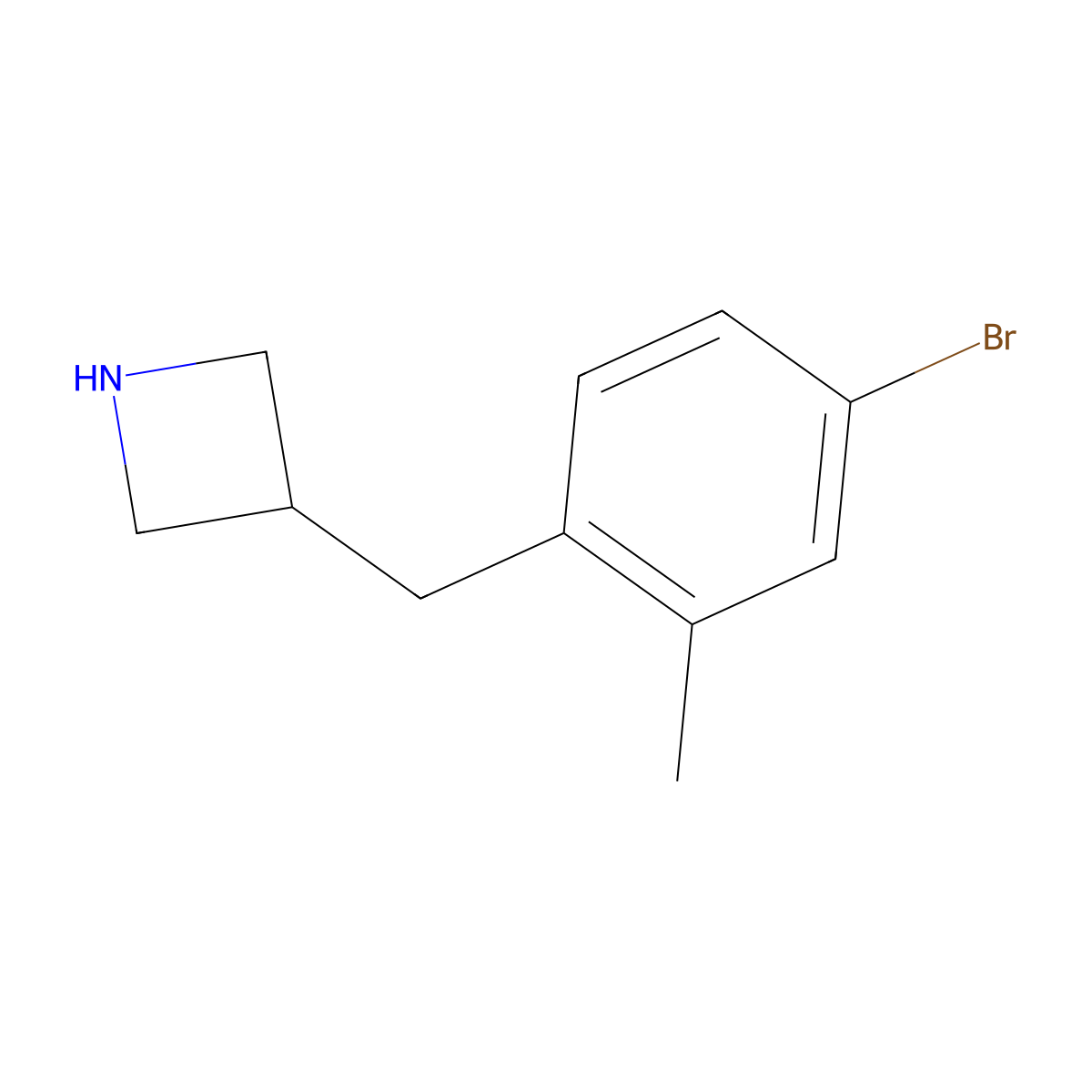3-[(4-Bromo-2-methylphenyl)methyl]azetidine molecular structure, CAS 2229171-45-1
