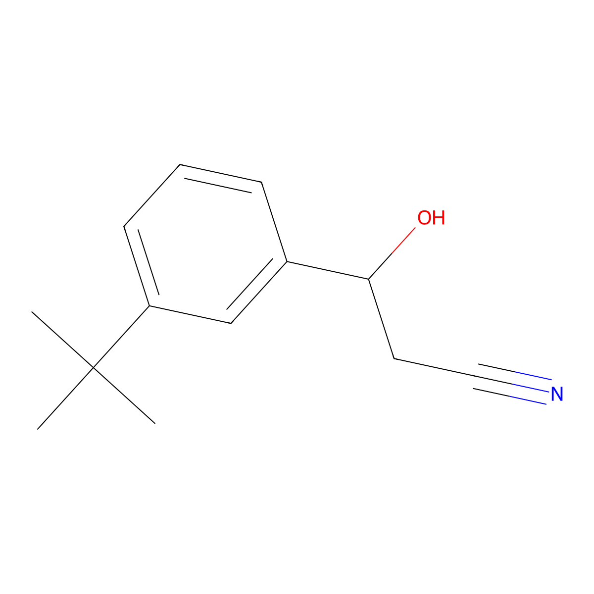 3-(3-Tert-butylphenyl)-3-hydroxypropanenitrile molecular structure, CAS 2229171-46-2