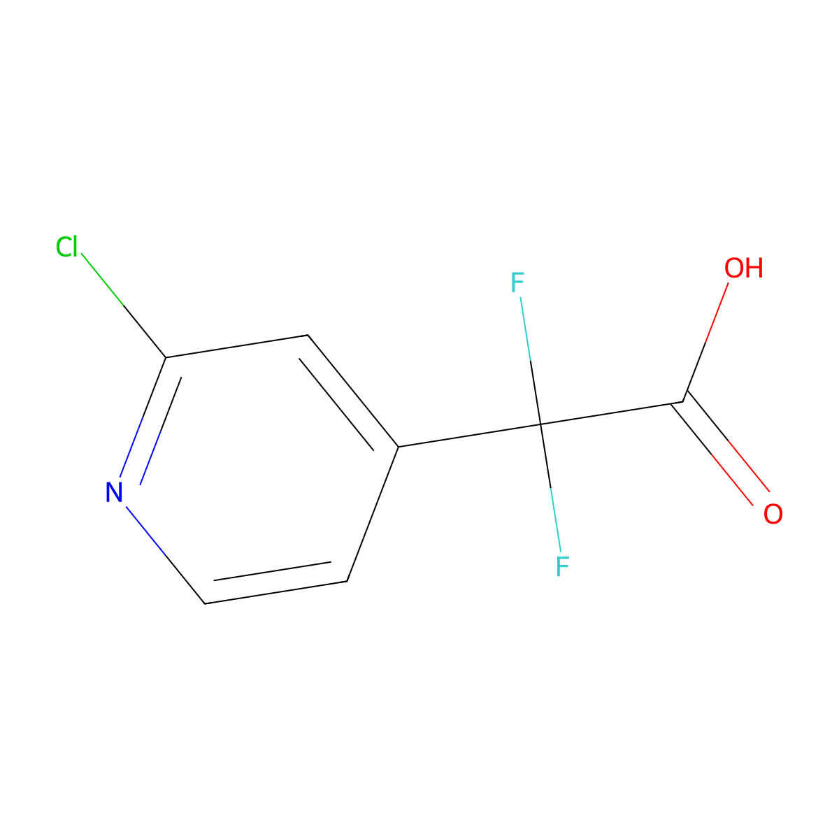 2-(2-Chloropyridin-4-yl)-2,2-difluoroacetic acid molecular structure, CAS 2229172-54-5