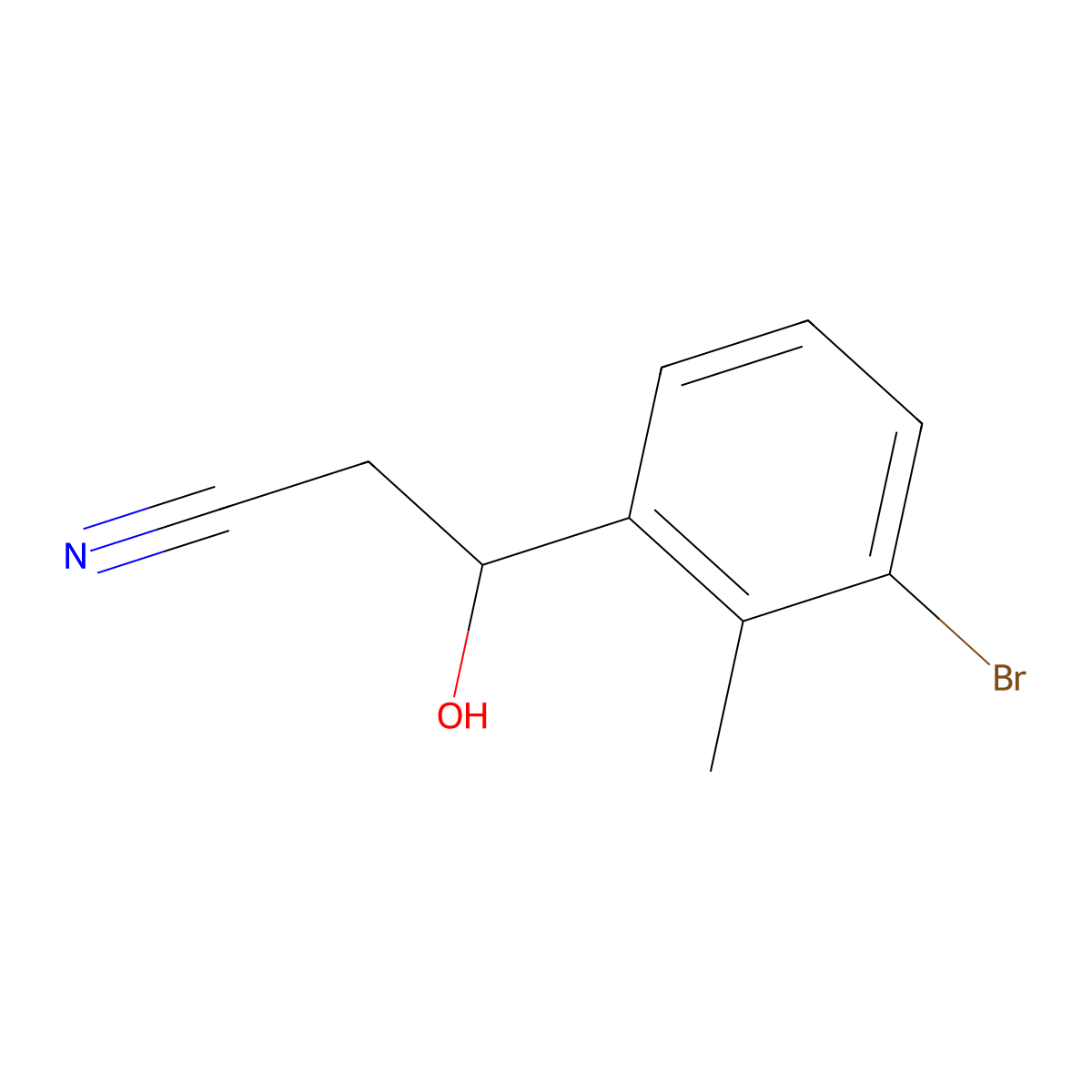 3-(3-Bromo-2-methylphenyl)-3-hydroxypropanenitrile molecular structure, CAS 2229172-95-4