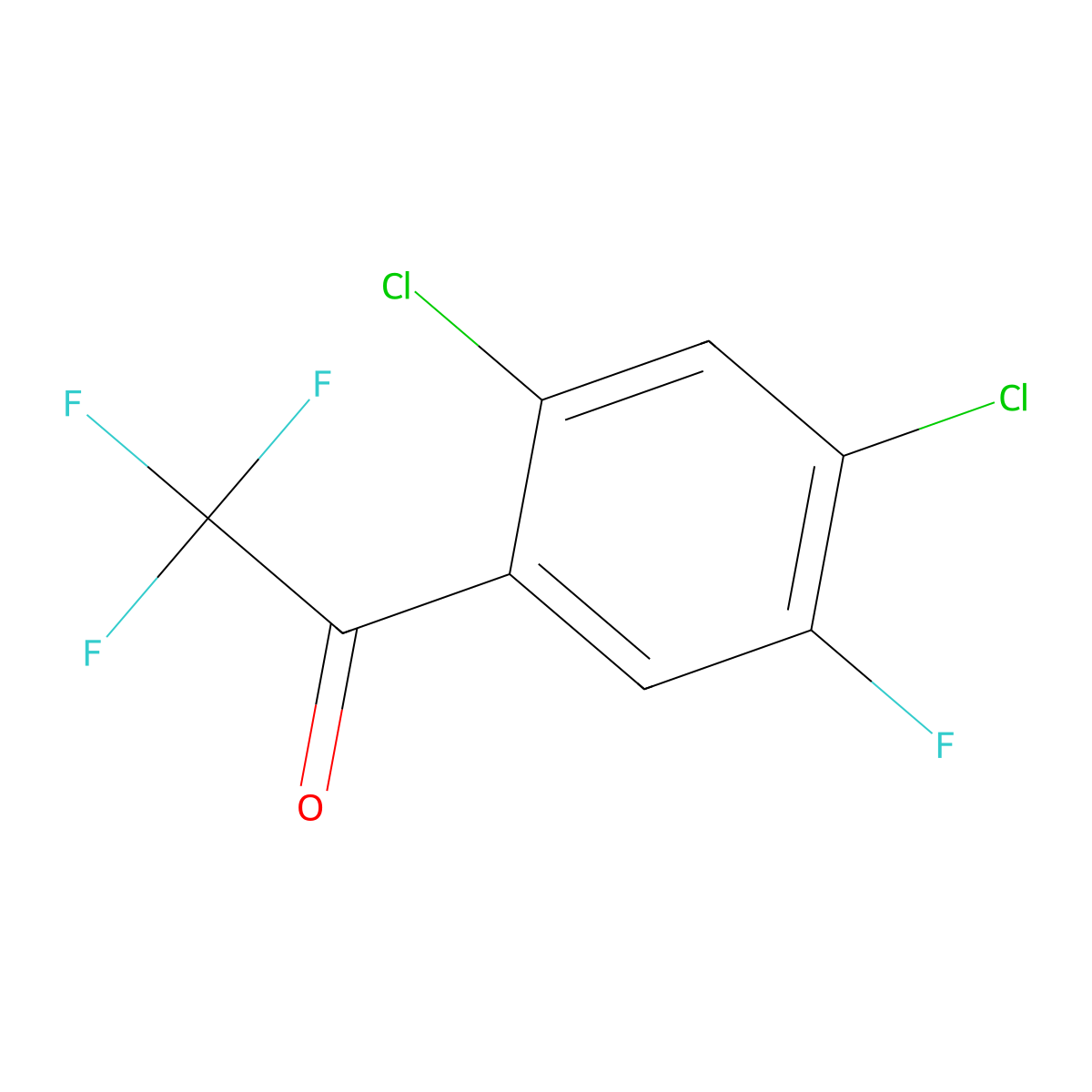 1-(2,4-Dichloro-5-fluorophenyl)-2,2,2-trifluoroethan-1-one molecular structure, CAS 2229173-17-3
