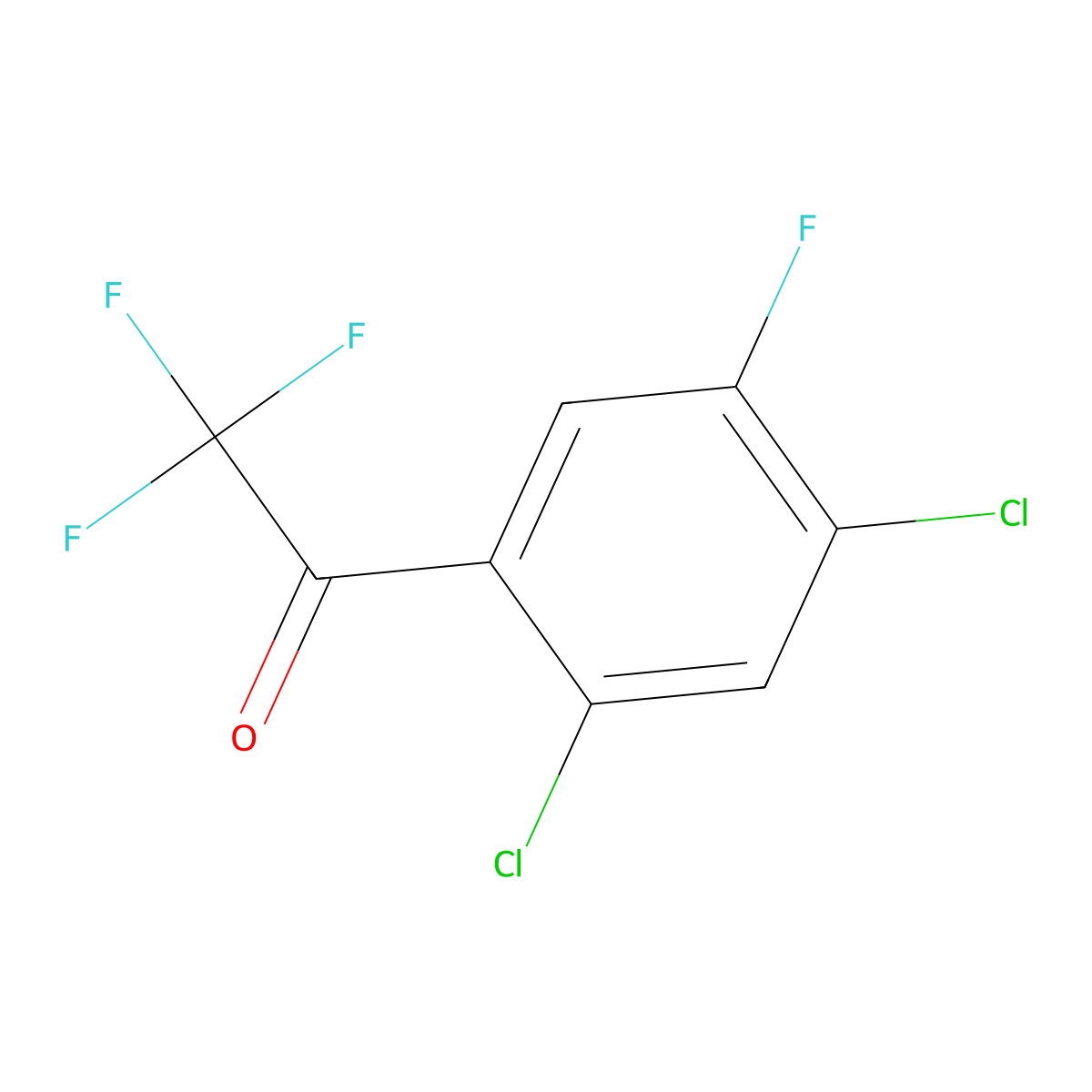 1-(2,4-Dichloro-5-fluorophenyl)-2,2,2-trifluoroethan-1-one molecular structure, CAS 2229173-17-3