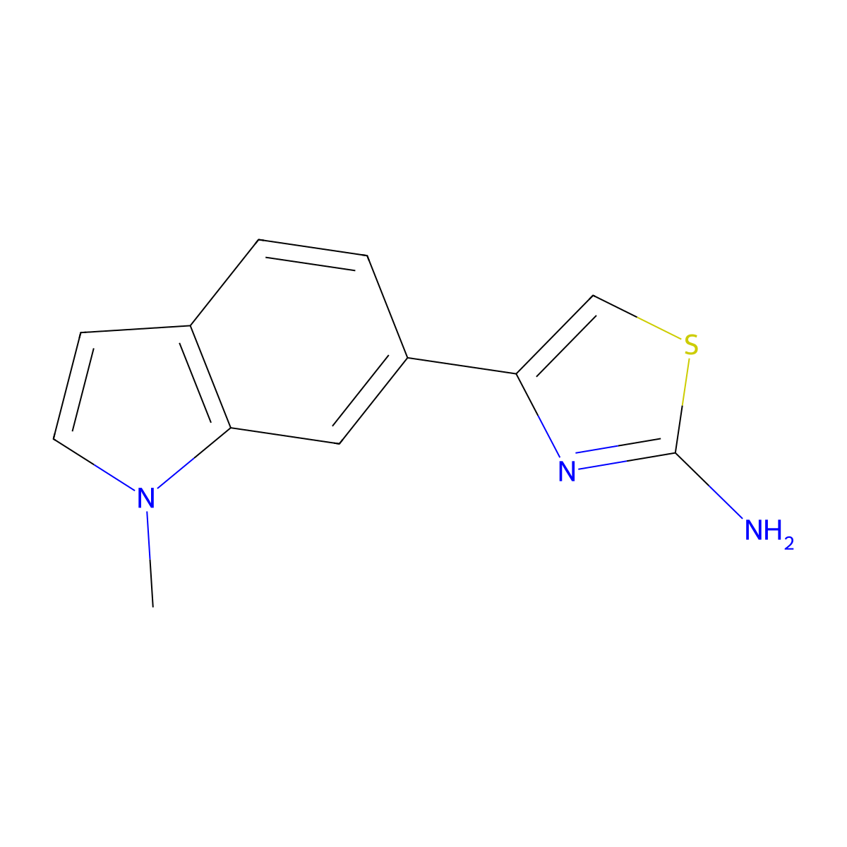 4-(1-methyl-1H-indol-6-yl)-1,3-thiazol-2-amine molecular structure, CAS 2229173-56-0