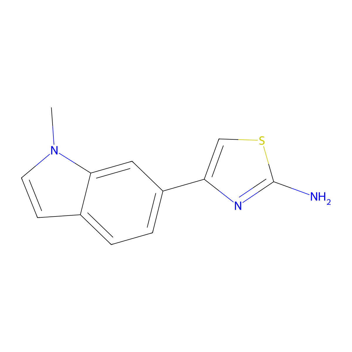 4-(1-methyl-1H-indol-6-yl)-1,3-thiazol-2-amine molecular structure, CAS 2229173-56-0