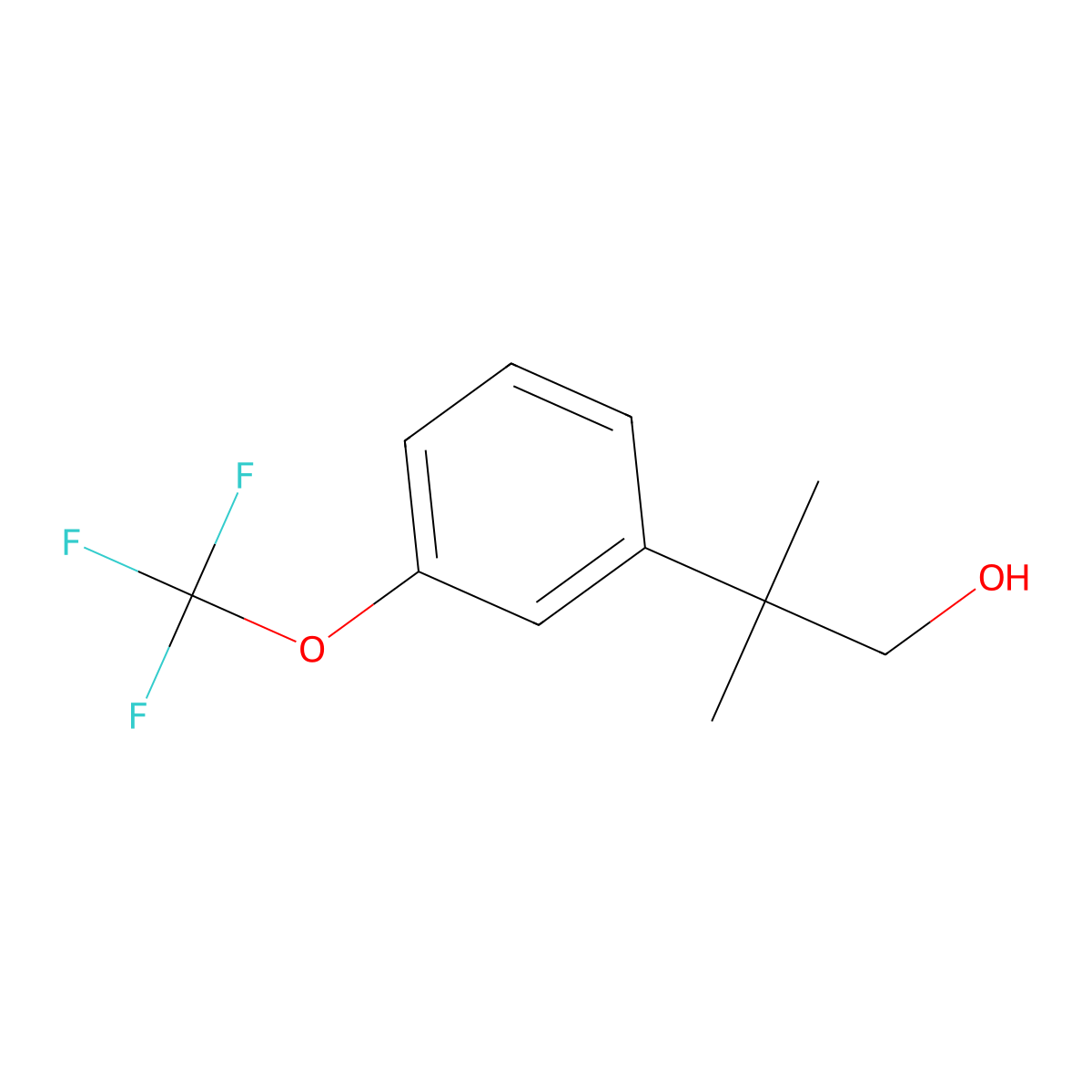 2-Methyl-2-(3-(trifluoromethoxy)phenyl)propan-1-ol molecular structure, CAS 2229173-86-6