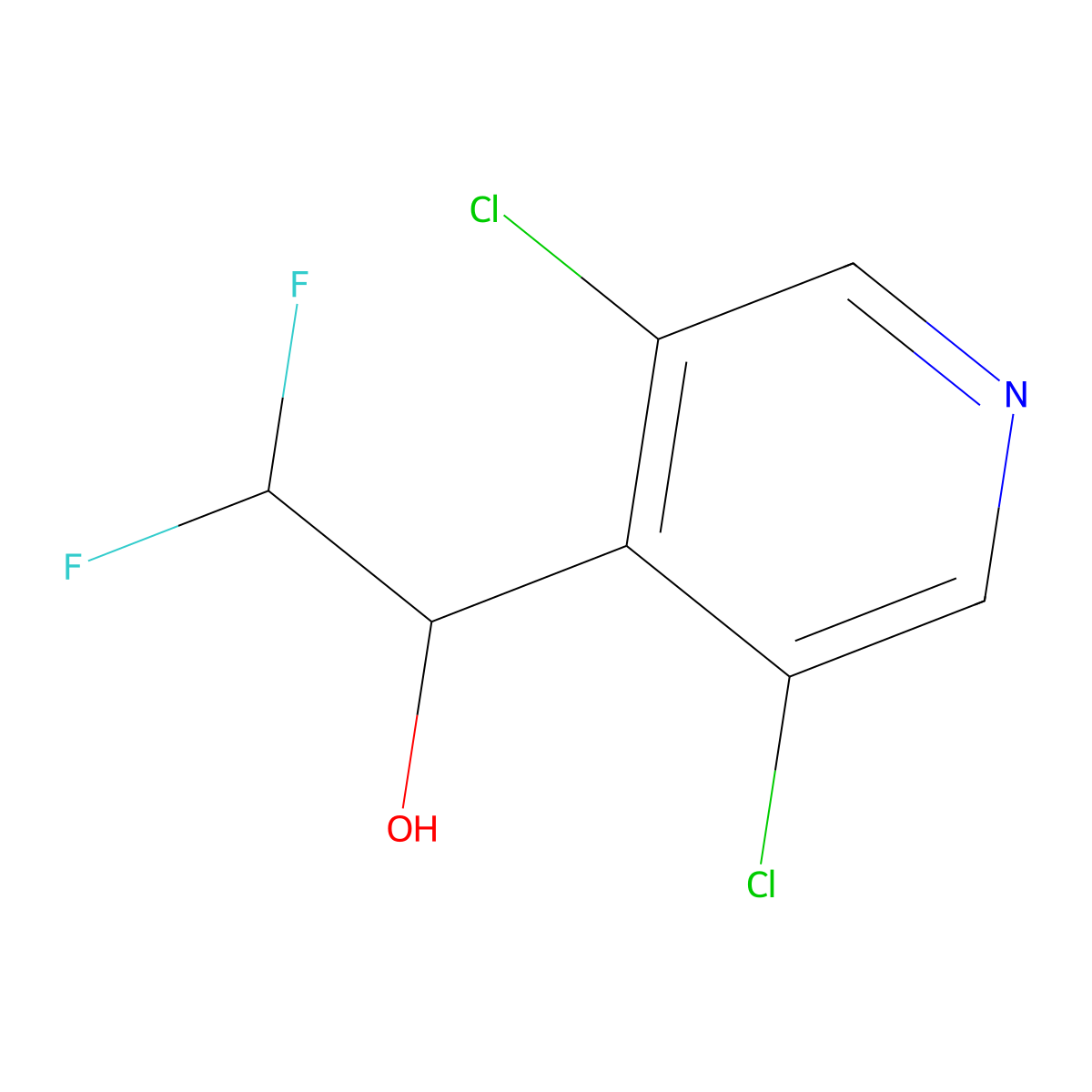 1-(3,5-Dichloropyridin-4-yl)-2,2-difluoroethan-1-ol molecular structure, CAS 2229175-58-8