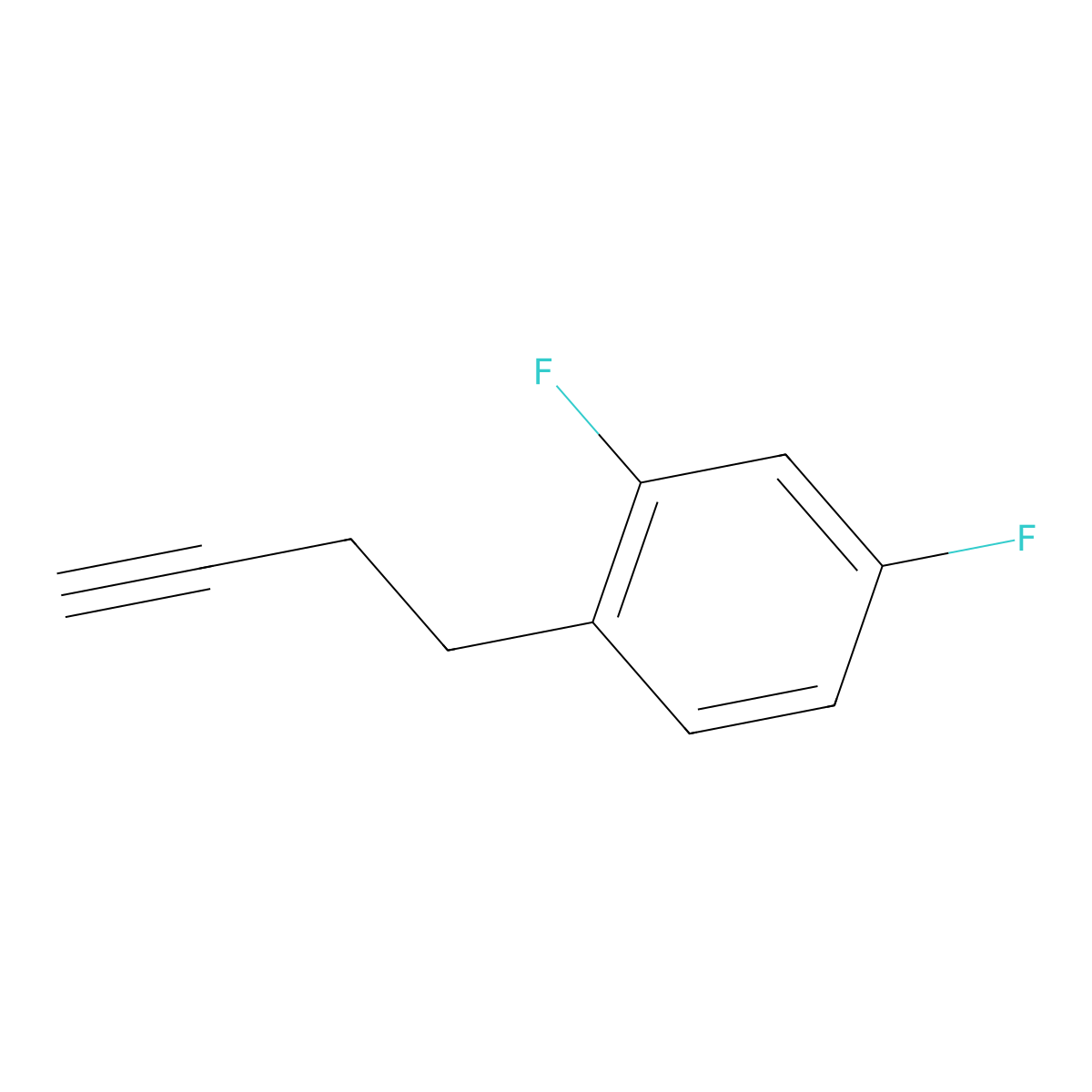 1-(But-3-yn-1-yl)-2,4-difluorobenzene molecular structure, CAS 2229177-66-4