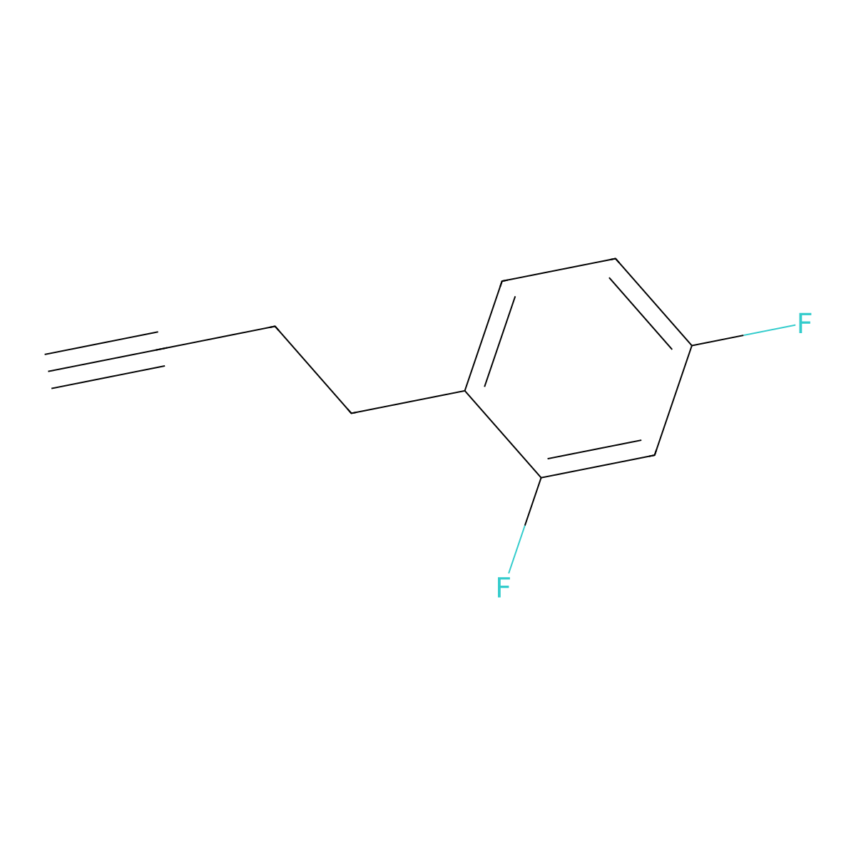 1-(But-3-yn-1-yl)-2,4-difluorobenzene molecular structure, CAS 2229177-66-4