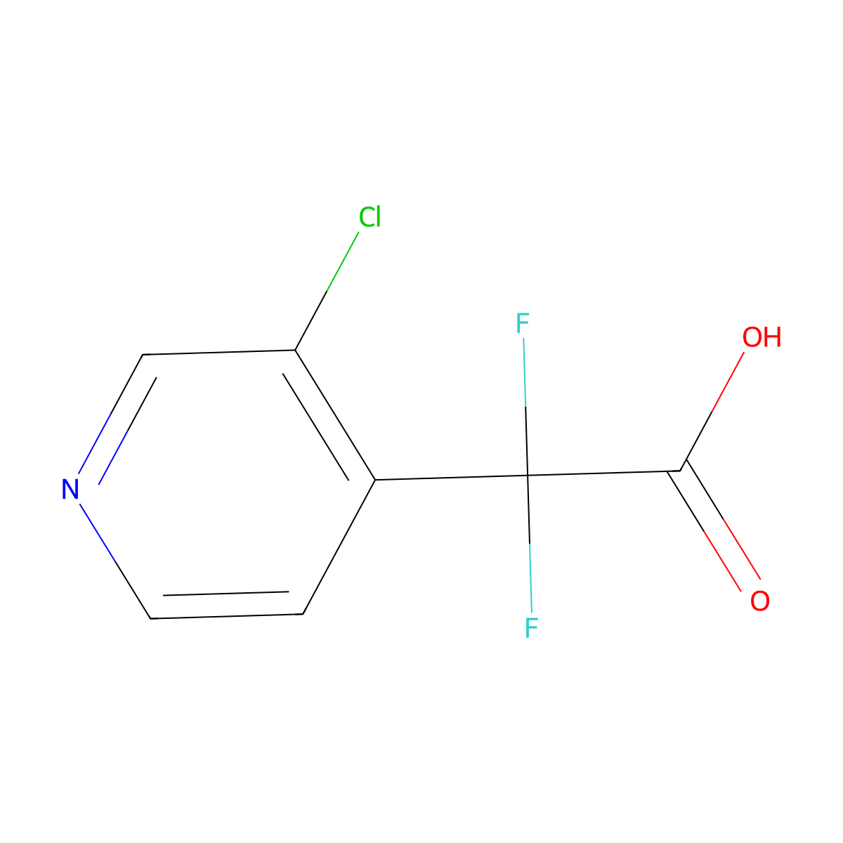 2-(3-Chloropyridin-4-yl)-2,2-difluoroacetic acid molecular structure, CAS 2229178-31-6