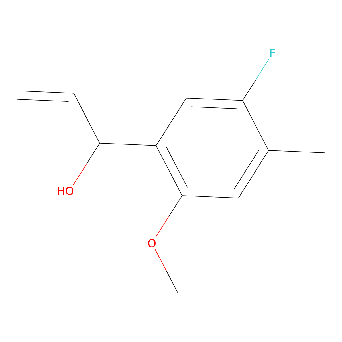 1-(5-Fluoro-2-methoxy-4-methylphenyl)prop-2-en-1-ol molecular structure, CAS 2229179-93-3