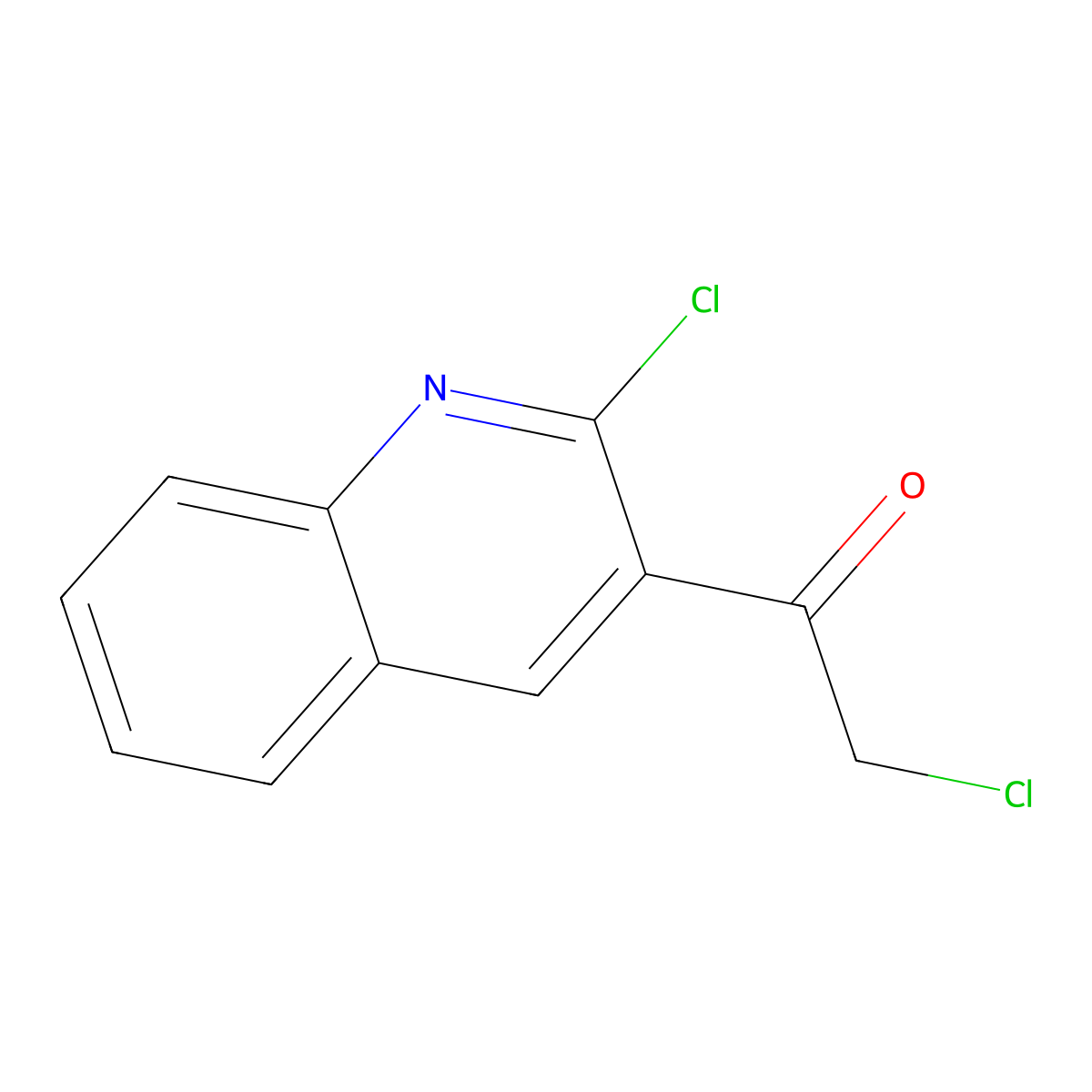 2-Chloro-1-(2-chloroquinolin-3-yl)ethan-1-one molecular structure, CAS 2229181-30-8