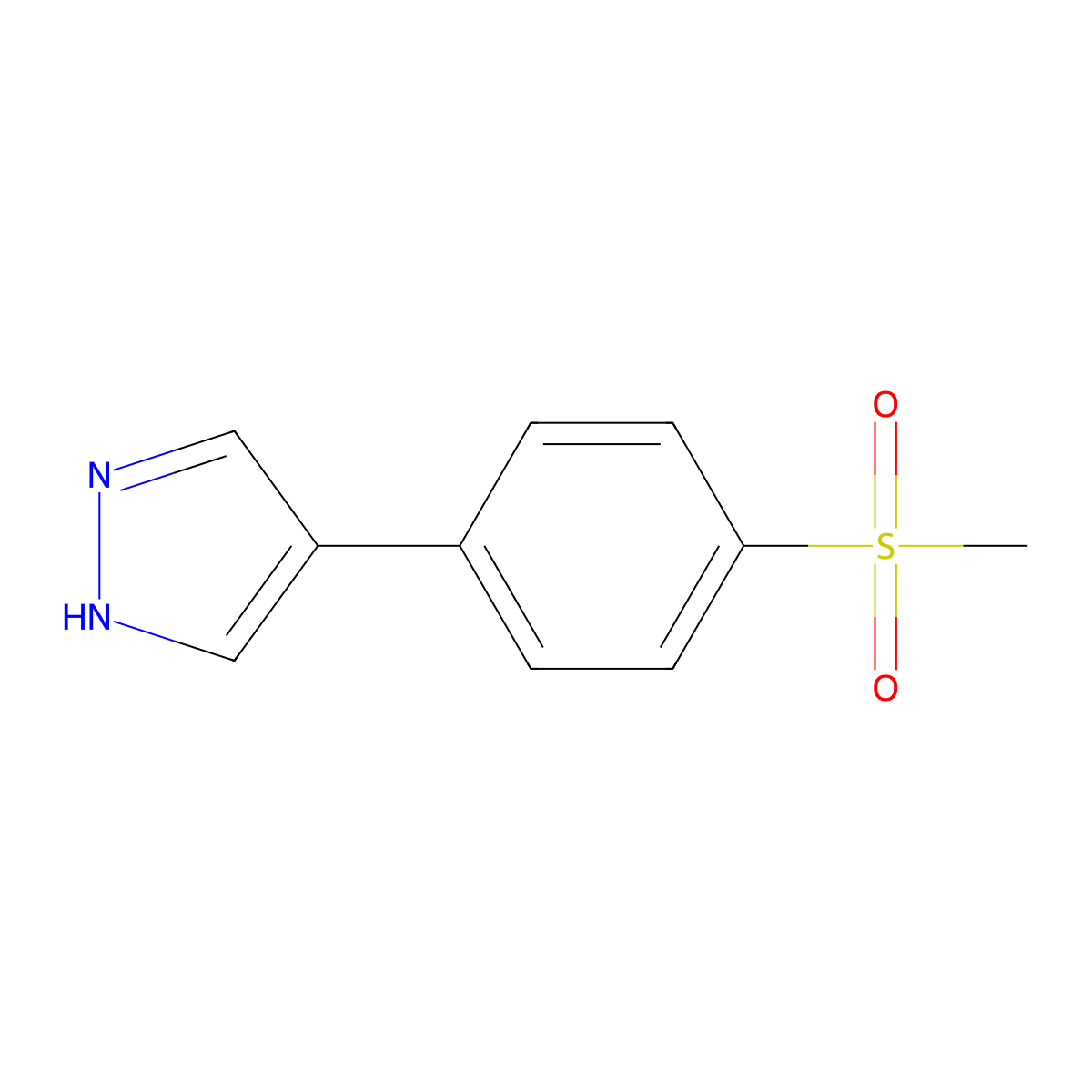 4-(4-methanesulfonylphenyl)-1H-pyrazole molecular structure, CAS 2229183-05-3