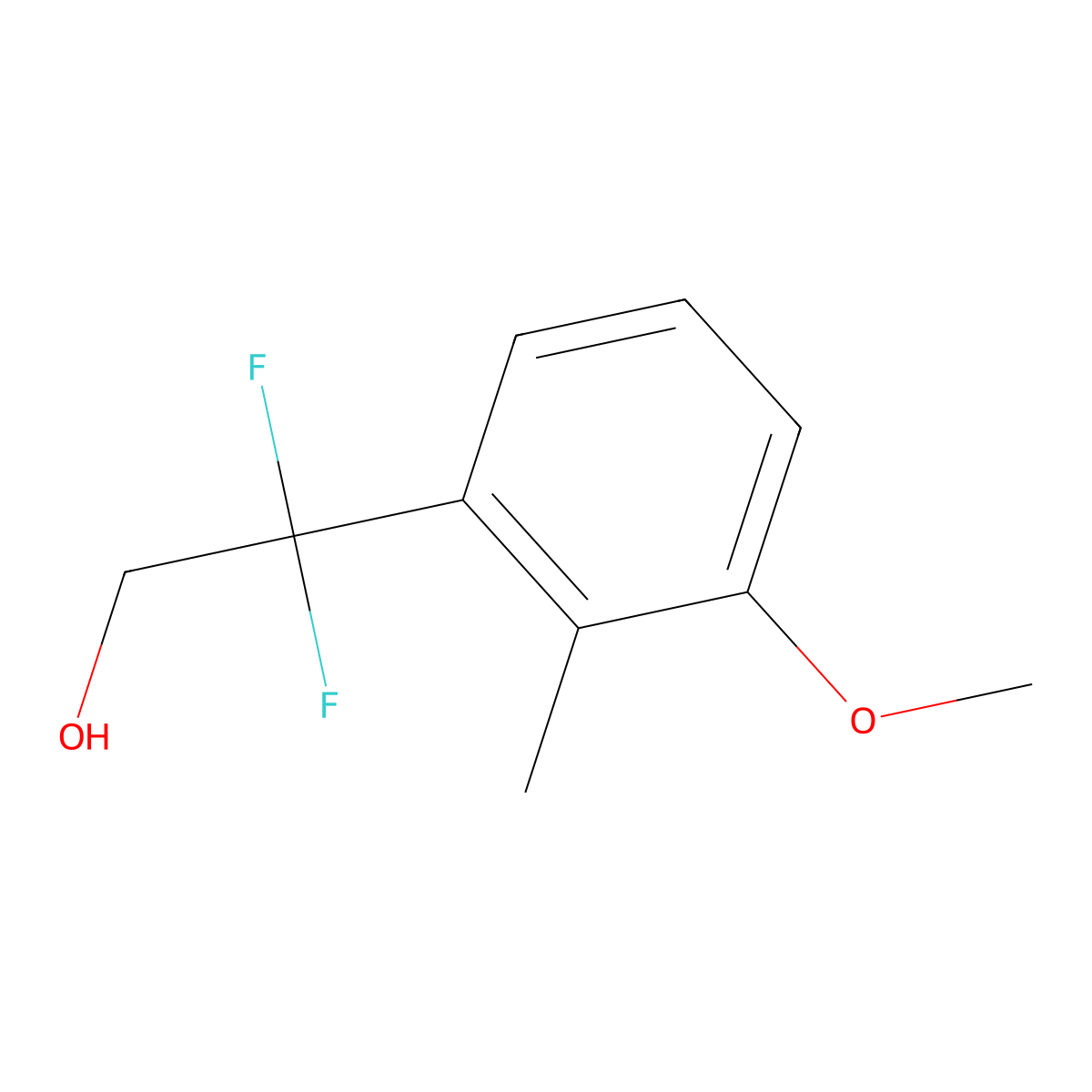 2,2-Difluoro-2-(3-methoxy-2-methylphenyl)ethan-1-ol molecular structure, CAS 2229183-28-0
