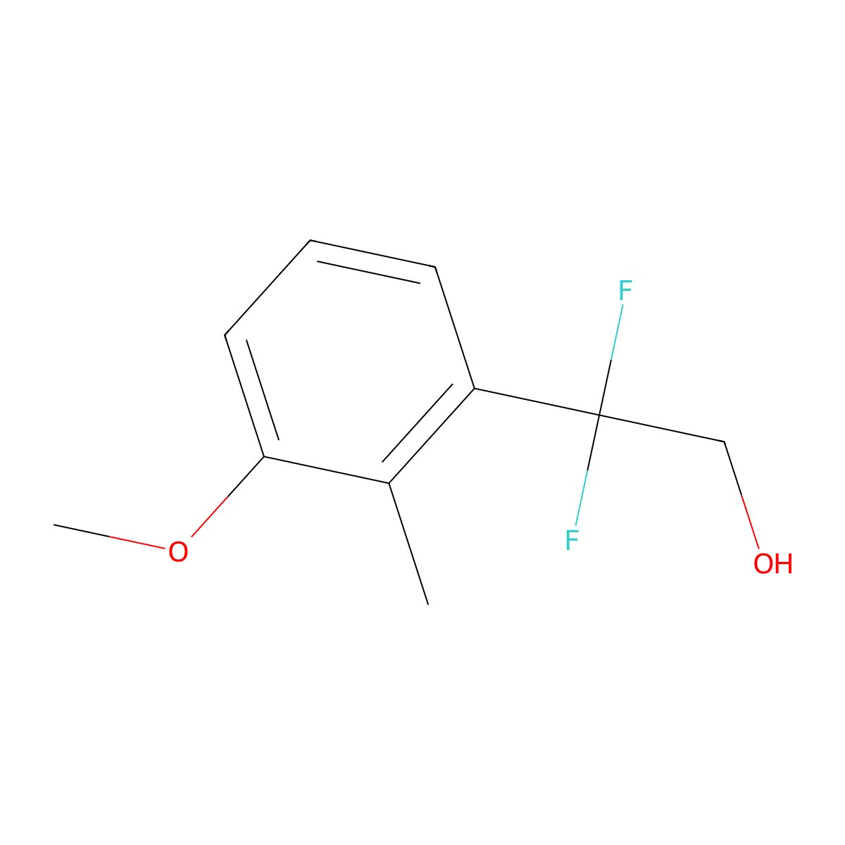 2,2-Difluoro-2-(3-methoxy-2-methylphenyl)ethan-1-ol molecular structure, CAS 2229183-28-0