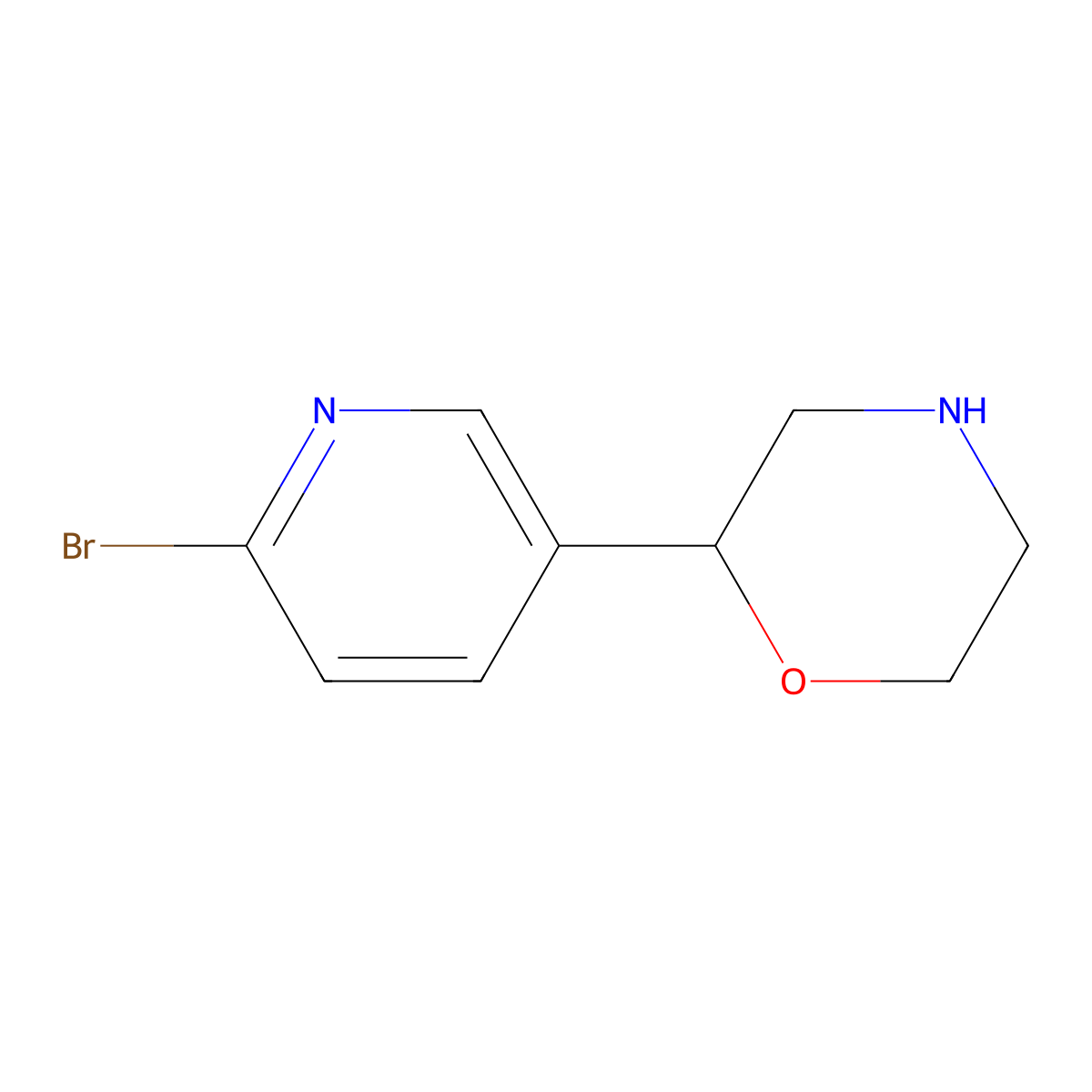 2-(6-Bromopyridin-3-yl)morpholine molecular structure, CAS 2229183-70-2