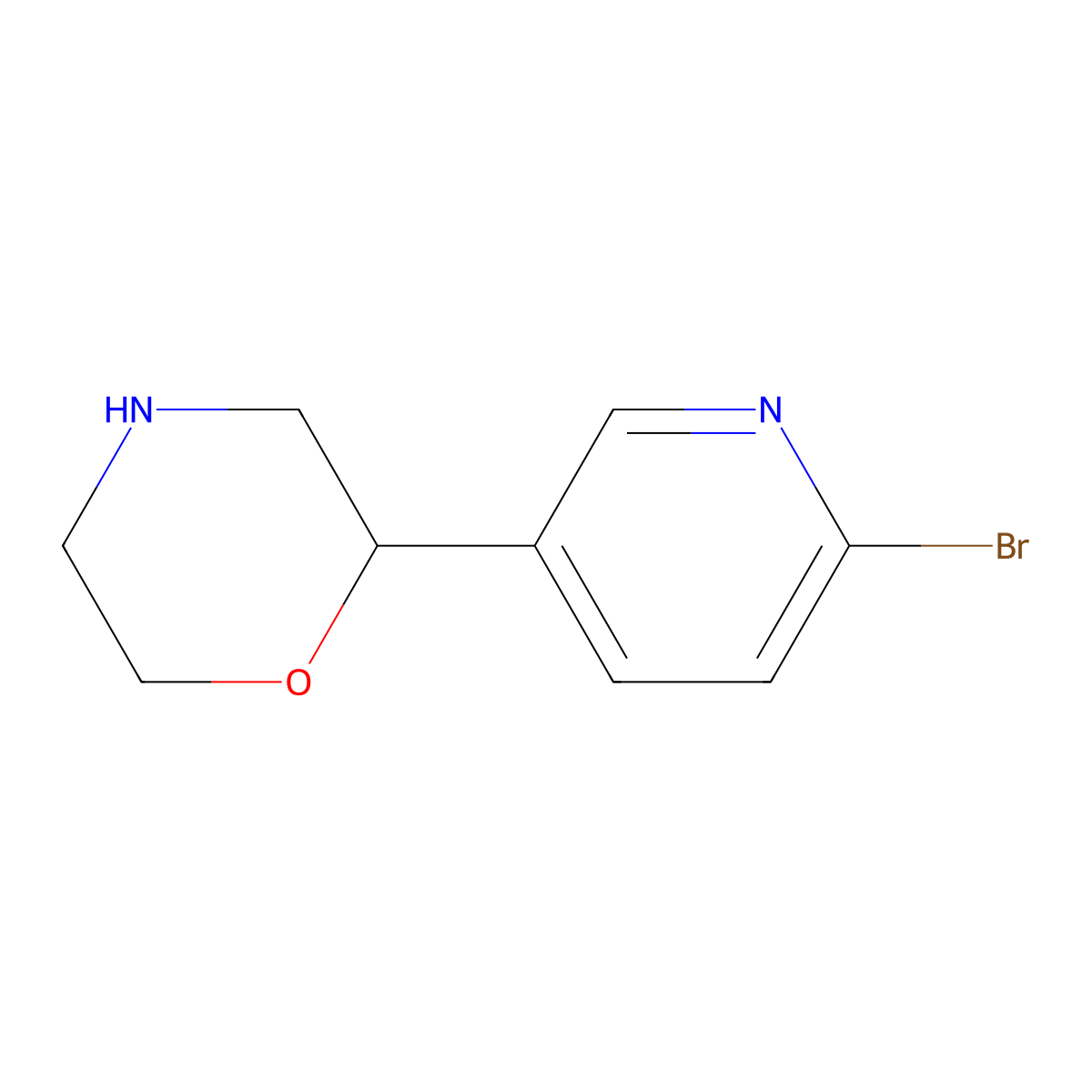 2-(6-Bromopyridin-3-yl)morpholine molecular structure, CAS 2229183-70-2