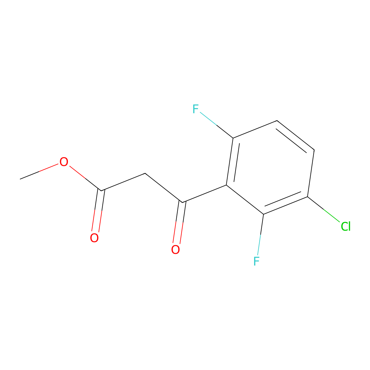 Methyl 3-(3-chloro-2,6-difluorophenyl)-3-oxopropanoate molecular structure, CAS 2229184-66-9