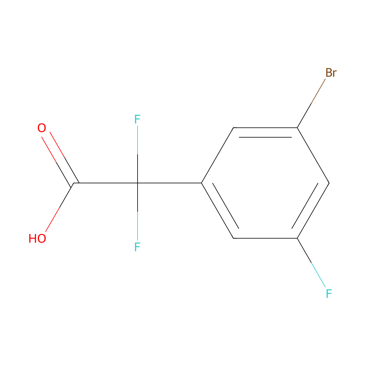 2-(3-Bromo-5-fluorophenyl)-2,2-difluoroacetic acid molecular structure, CAS 2229188-85-4
