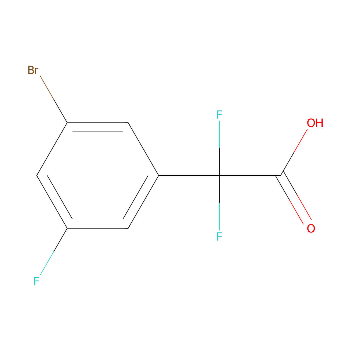 2-(3-Bromo-5-fluorophenyl)-2,2-difluoroacetic acid molecular structure, CAS 2229188-85-4
