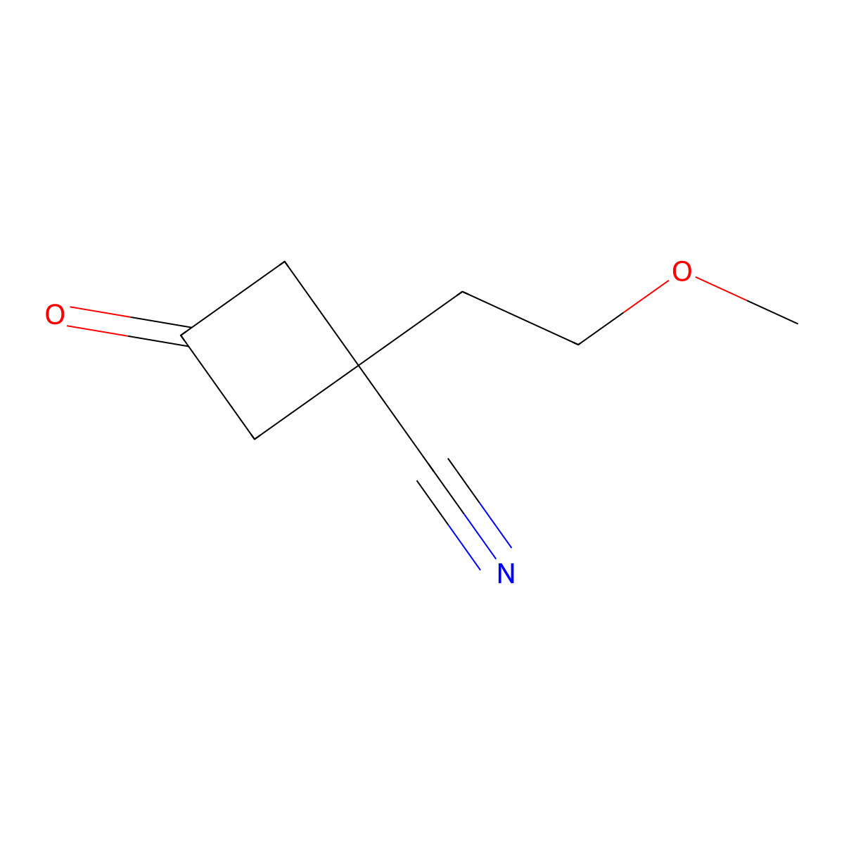 1-(2-Methoxyethyl)-3-oxocyclobutane-1-carbonitrile molecular structure, CAS 2229189-65-3