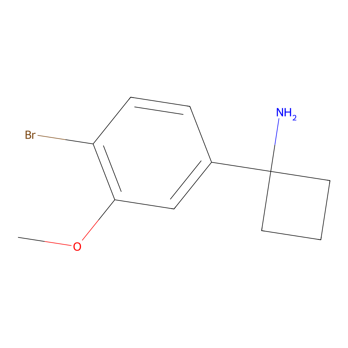 1-(4-Bromo-3-methoxyphenyl)cyclobutan-1-amine molecular structure, CAS 2229190-01-4