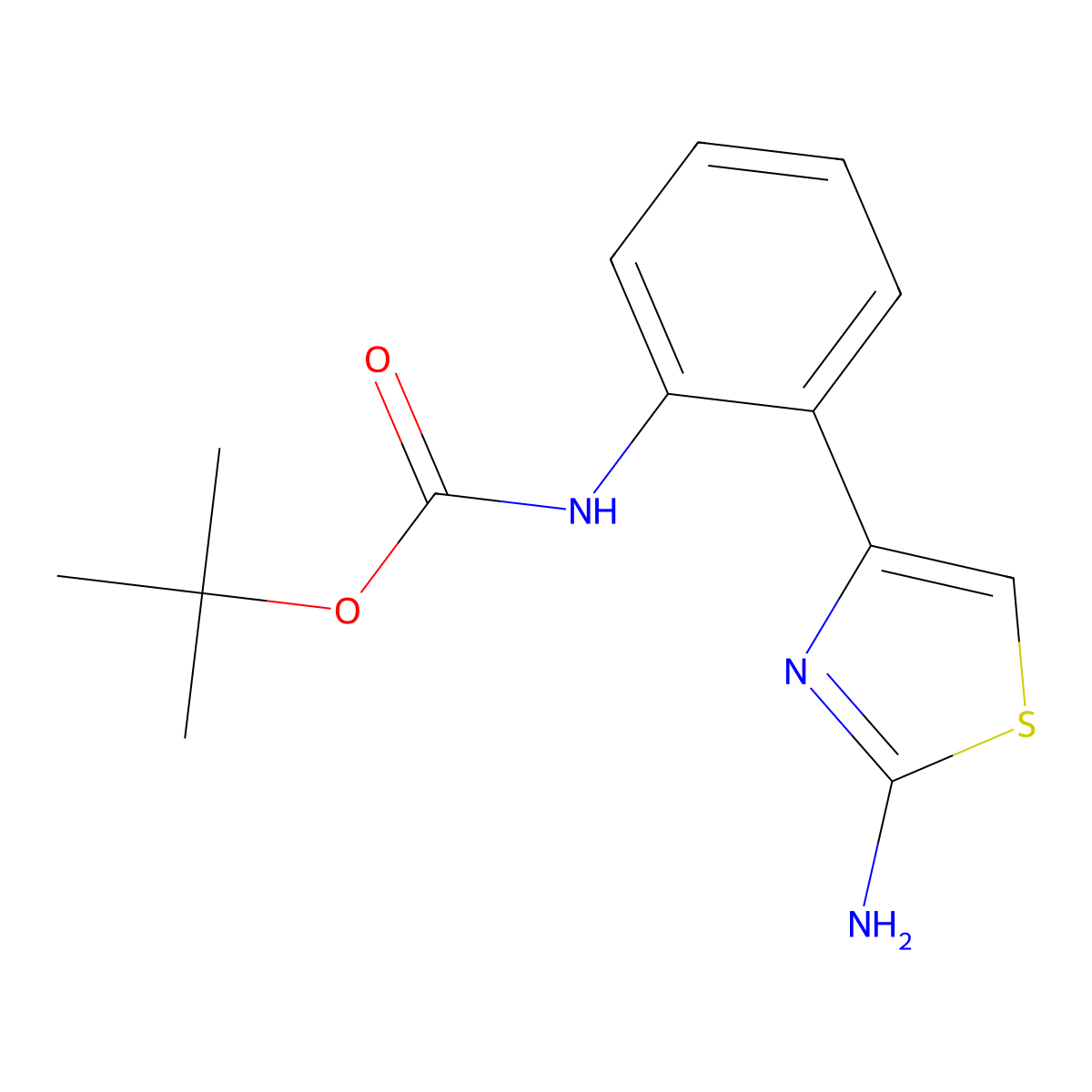 tert-butyl N-[2-(2-amino-1,3-thiazol-4-yl)phenyl]carbamate molecular structure, CAS 2229190-52-5