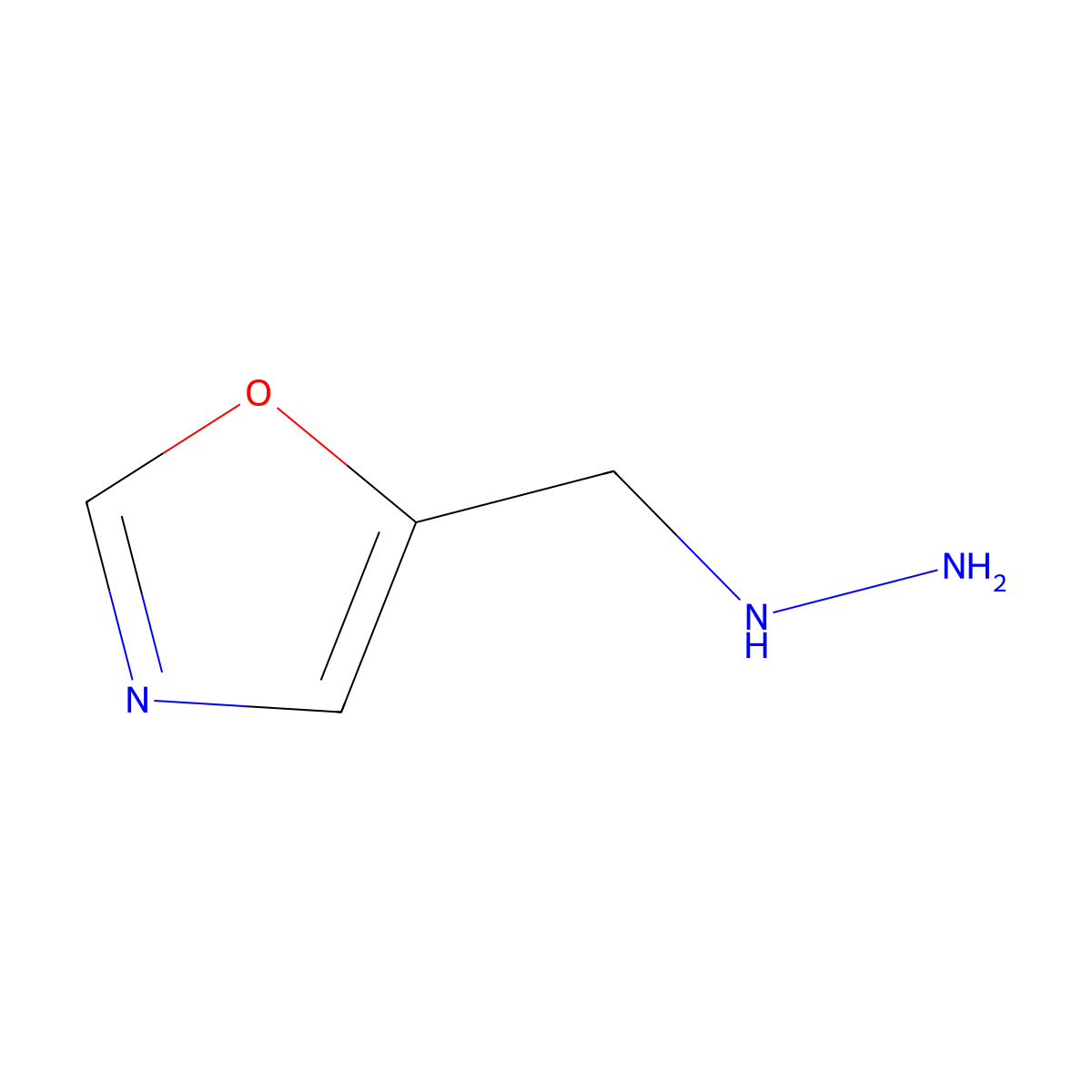 5-(Hydrazinylmethyl)-1,3-oxazole molecular structure, CAS 2229190-69-4