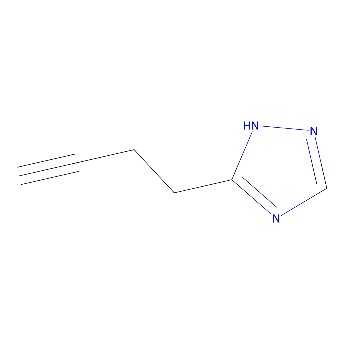 3-(but-3-yn-1-yl)-1H-1,2,4-triazole molecular structure, CAS 2229190-80-9