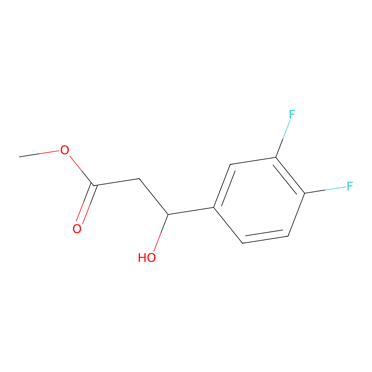 Methyl 3-(3,4-difluorophenyl)-3-hydroxypropanoate molecular structure, CAS 2229191-86-8