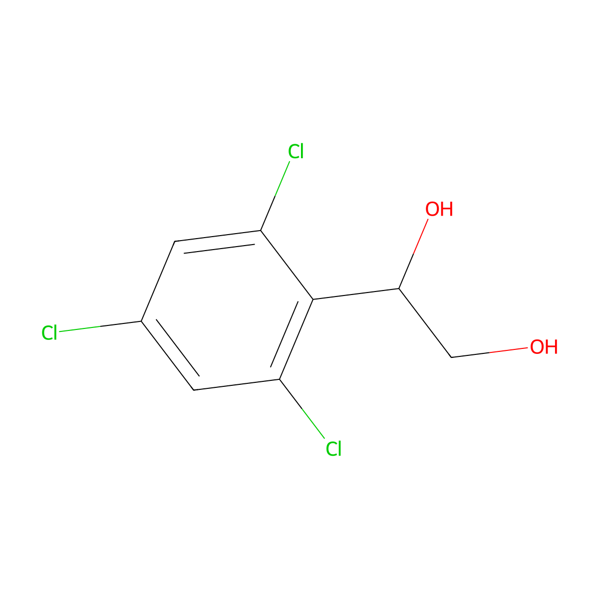 1-(2,4,6-Trichlorophenyl)ethane-1,2-diol molecular structure, CAS 2229192-64-5