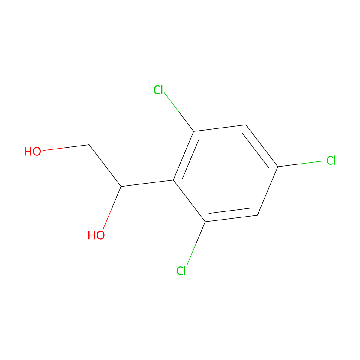 1-(2,4,6-Trichlorophenyl)ethane-1,2-diol molecular structure, CAS 2229192-64-5