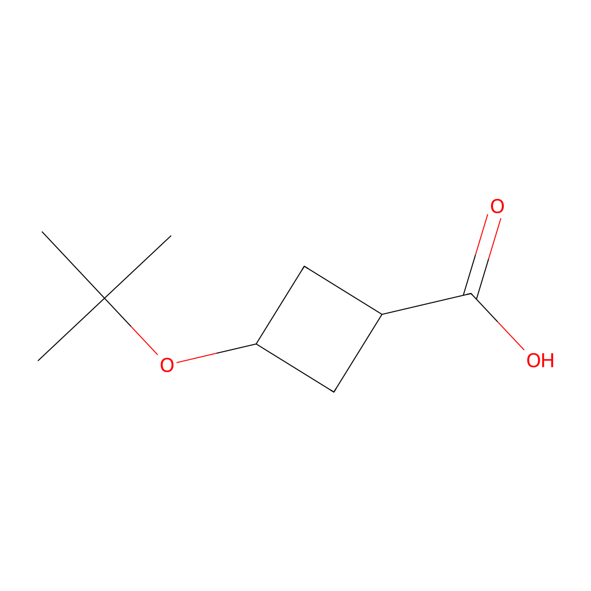 (1s,3s)-3-(Tert-butoxy)cyclobutane-1-carboxylic acid molecular structure, CAS 2229193-84-2