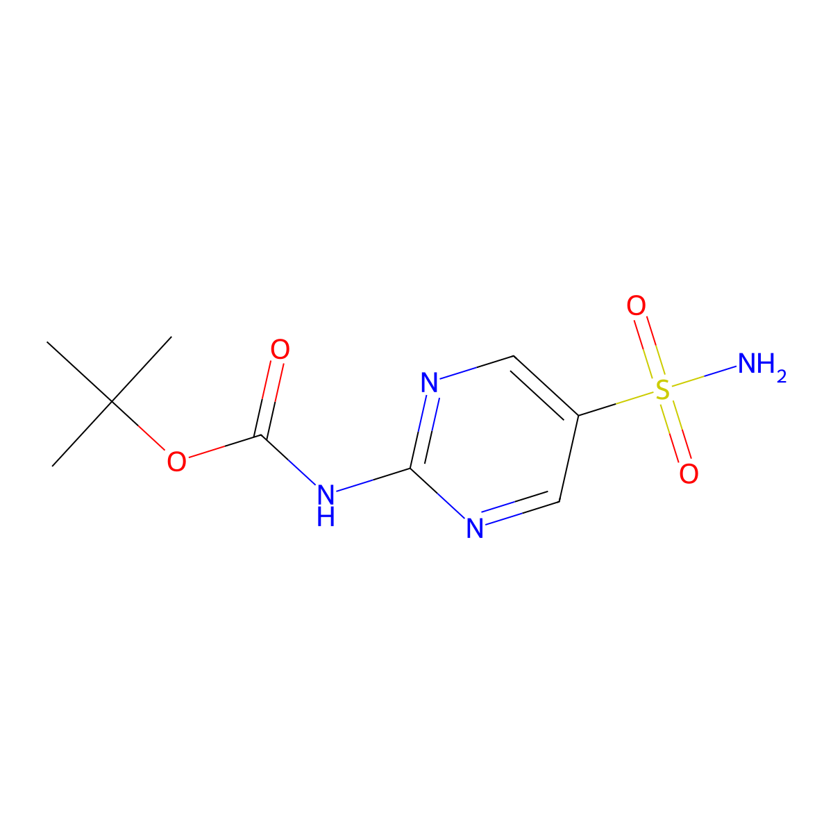 tert-butyl N-(5-sulfamoylpyrimidin-2-yl)carbamate molecular structure, CAS 2229194-07-2