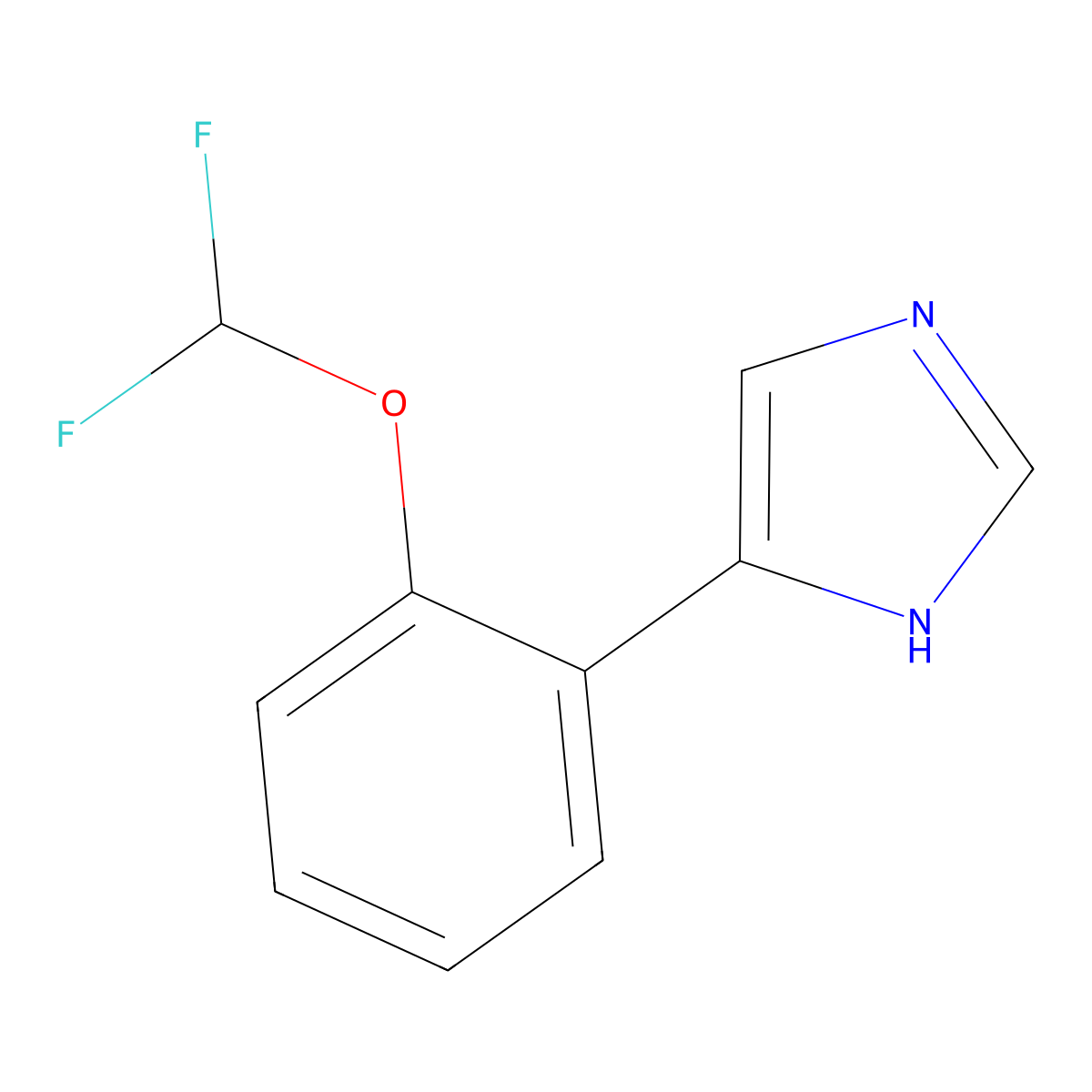 4-[2-(difluoromethoxy)phenyl]-1H-imidazole molecular structure, CAS 2229195-48-4