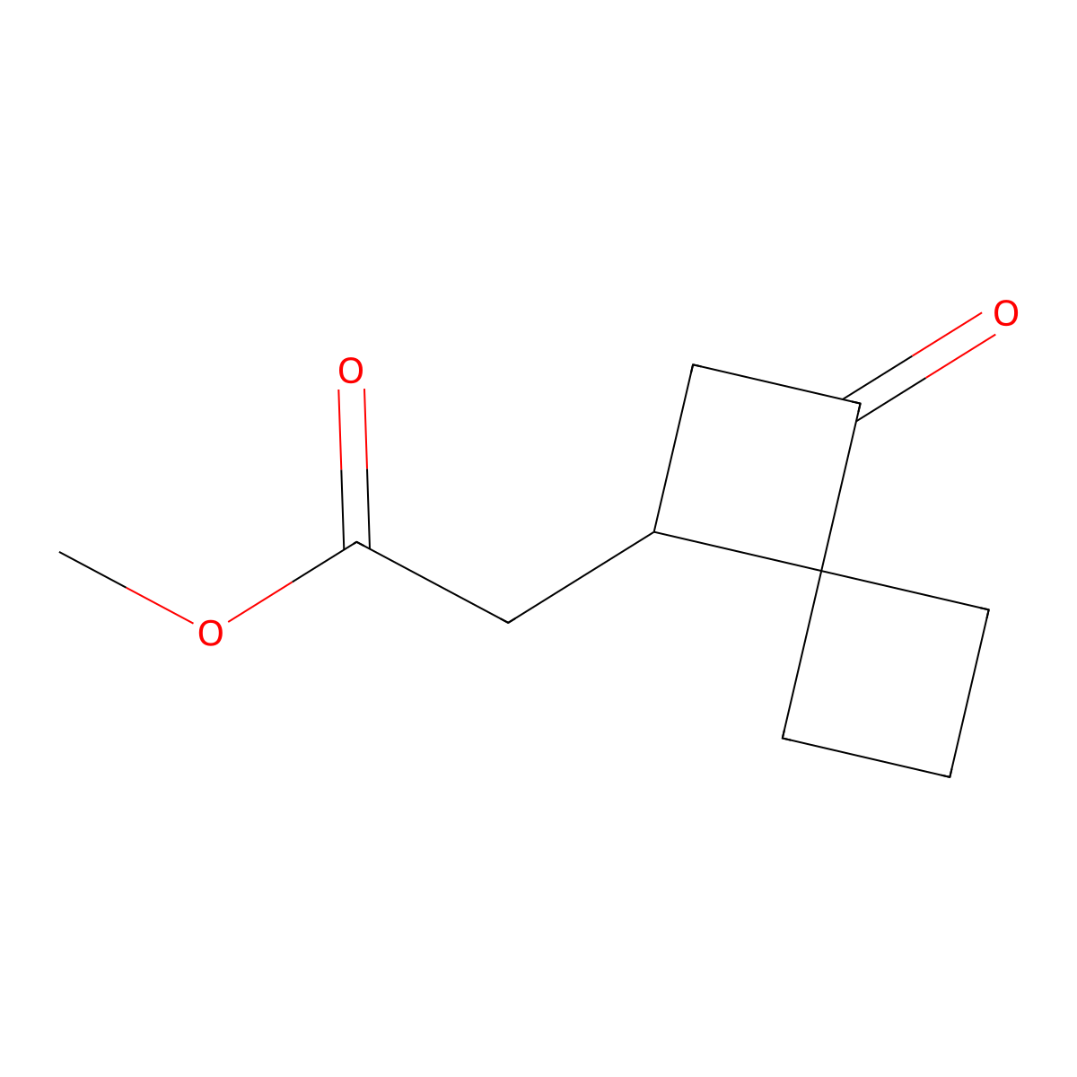 Methyl 2-{3-oxospiro[3.3]heptan-1-yl}acetate molecular structure, CAS 2229196-57-8