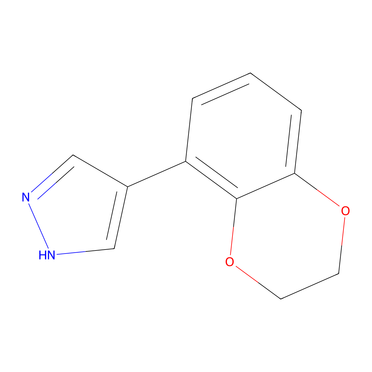 4-(2,3-dihydro-1,4-benzodioxin-5-yl)-1H-pyrazole molecular structure, CAS 2229197-71-9