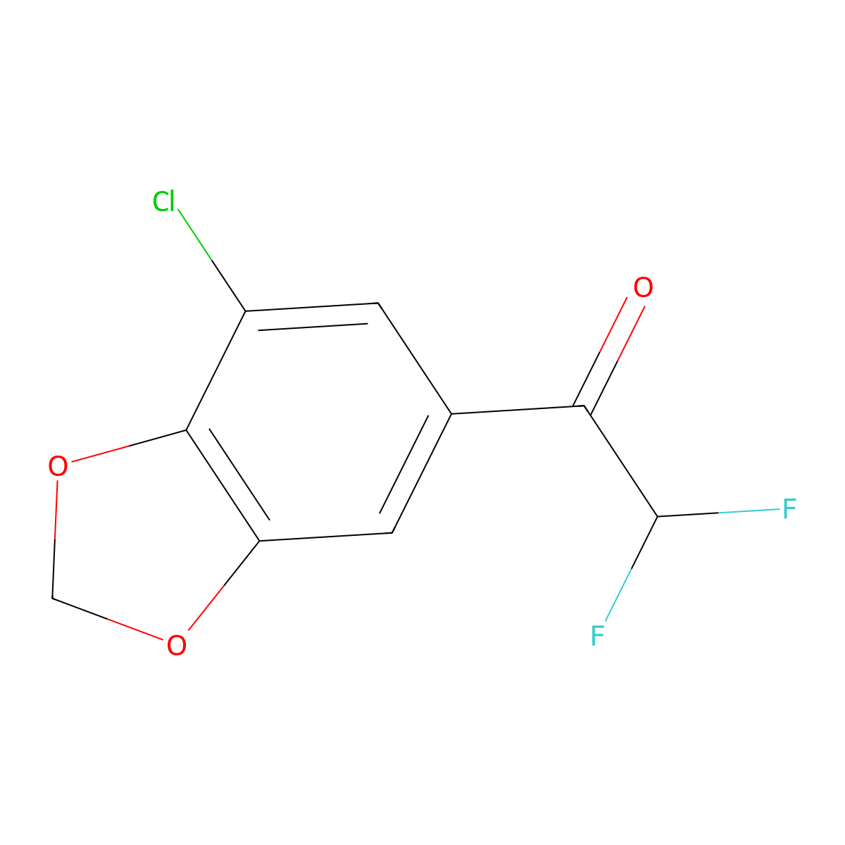 1-(7-Chloro-1,3-dioxaindan-5-yl)-2,2-difluoroethan-1-one molecular structure, CAS 2229198-30-3