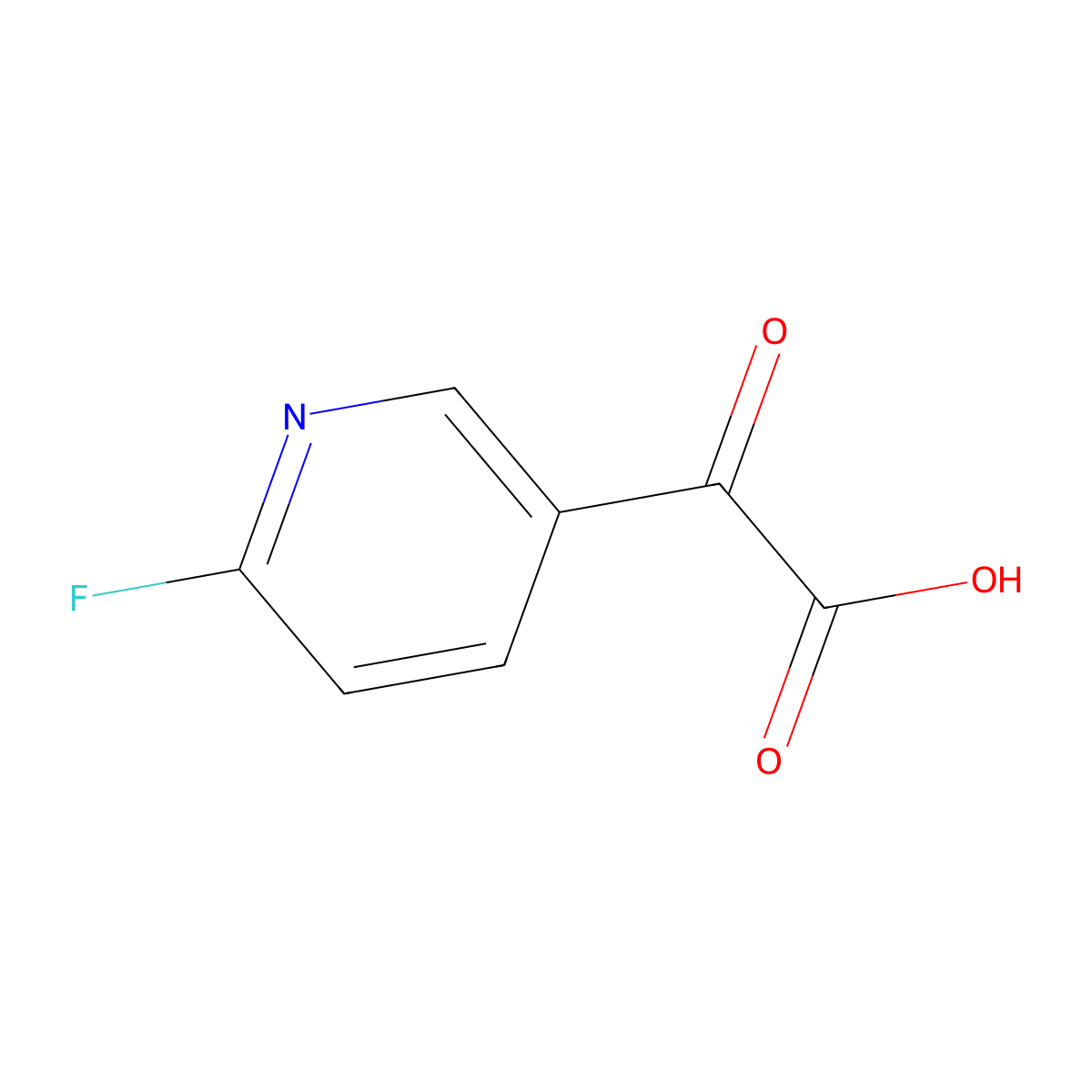 2-(6-Fluoropyridin-3-yl)-2-oxoacetic acid molecular structure, CAS 2229200-05-7