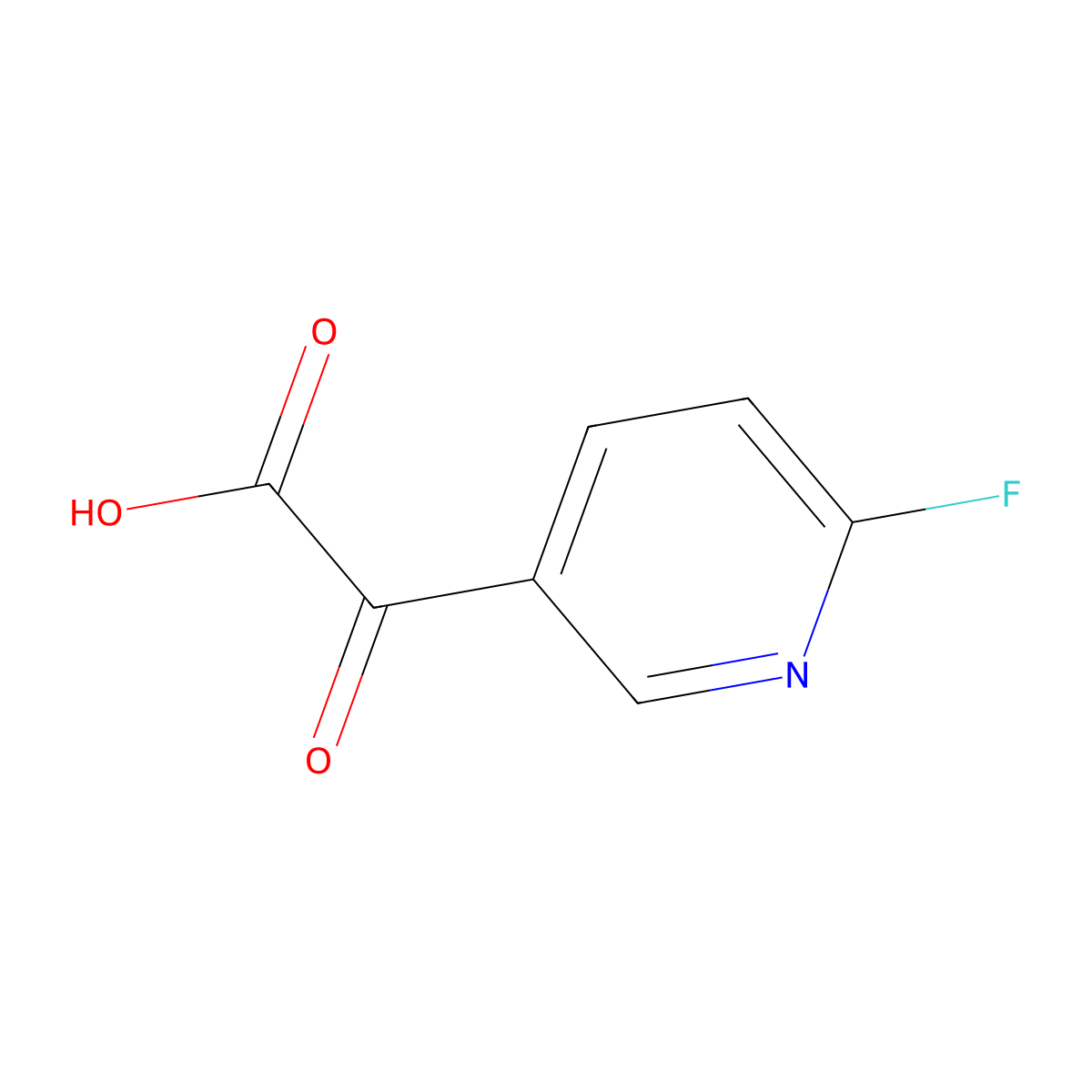 2-(6-Fluoropyridin-3-yl)-2-oxoacetic acid molecular structure, CAS 2229200-05-7