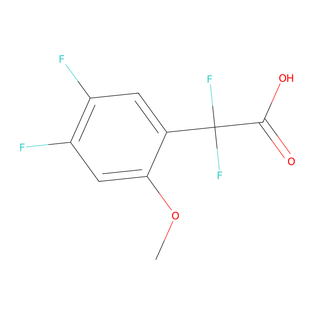 2-(4,5-Difluoro-2-methoxyphenyl)-2,2-difluoroacetic acid molecular structure, CAS 2229201-81-2