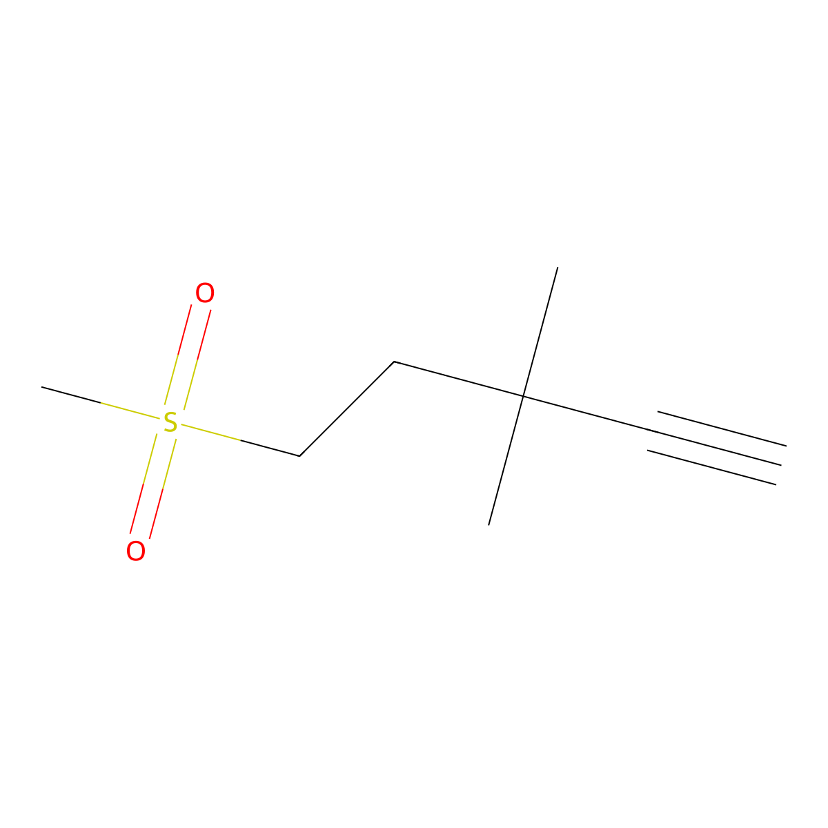 5-Methanesulfonyl-3,3-dimethylpent-1-yne molecular structure, CAS 2229202-72-4