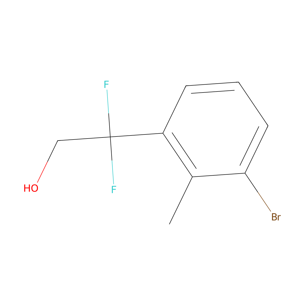 2-(3-Bromo-2-methylphenyl)-2,2-difluoroethan-1-ol molecular structure, CAS 2229204-17-3