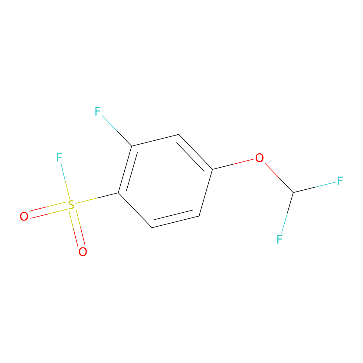 4-(Difluoromethoxy)-2-fluorobenzene-1-sulfonyl fluoride molecular structure, CAS 2229206-04-4