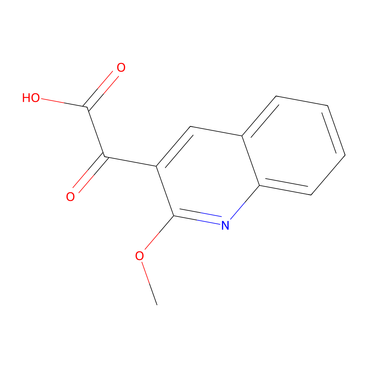 2-(2-Methoxyquinolin-3-yl)-2-oxoacetic acid molecular structure, CAS 2229206-47-5