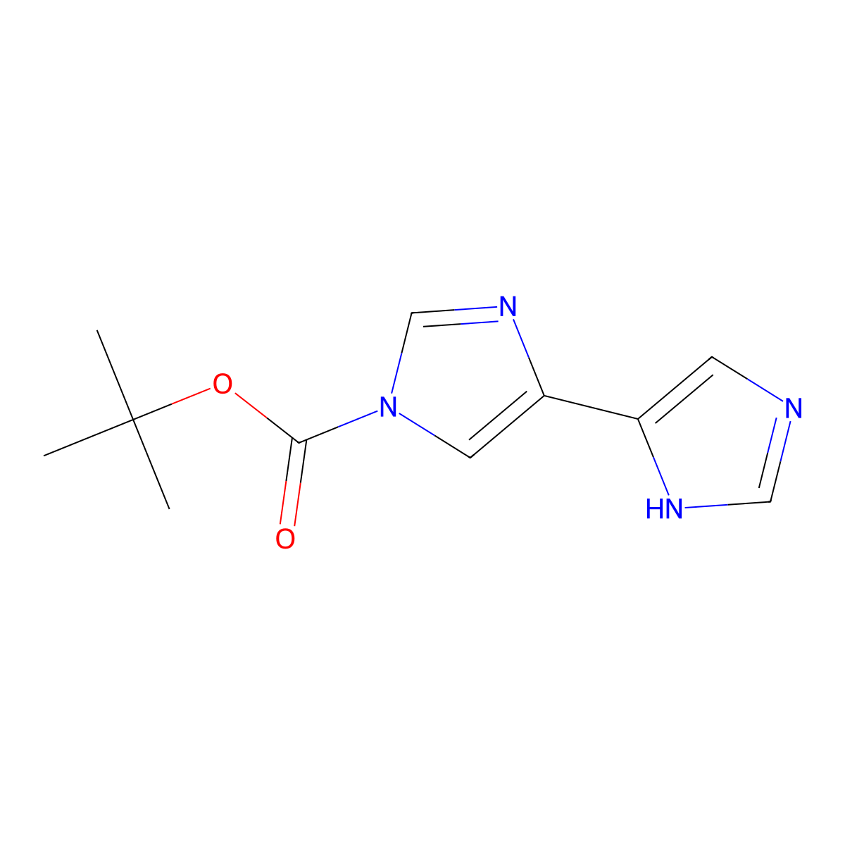 tert-butyl 4-(1H-imidazol-4-yl)-1H-imidazole-1-carboxylate molecular structure, CAS 2229206-50-0