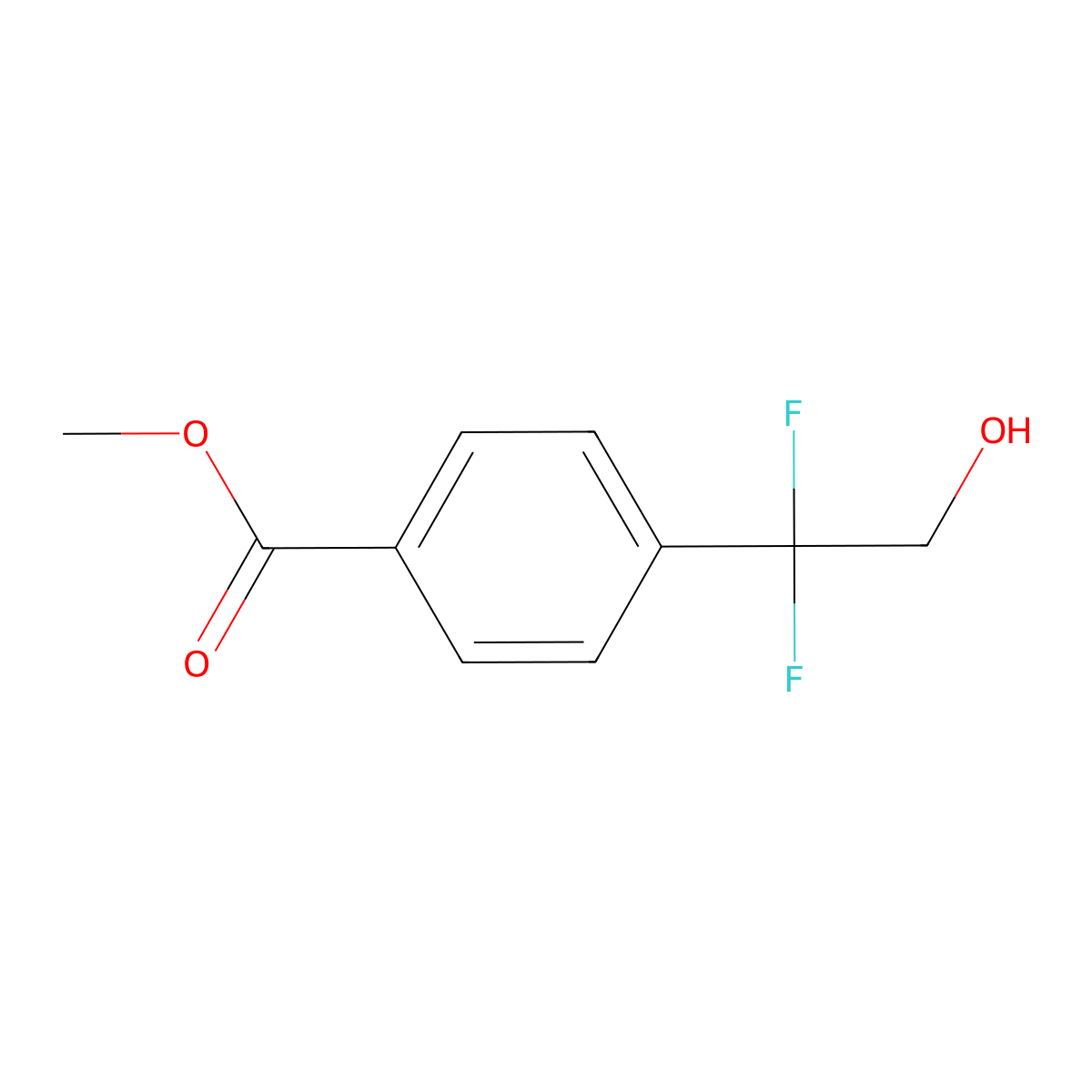 Methyl 4-(1,1-difluoro-2-hydroxyethyl)benzoate molecular structure, CAS 2229206-65-7