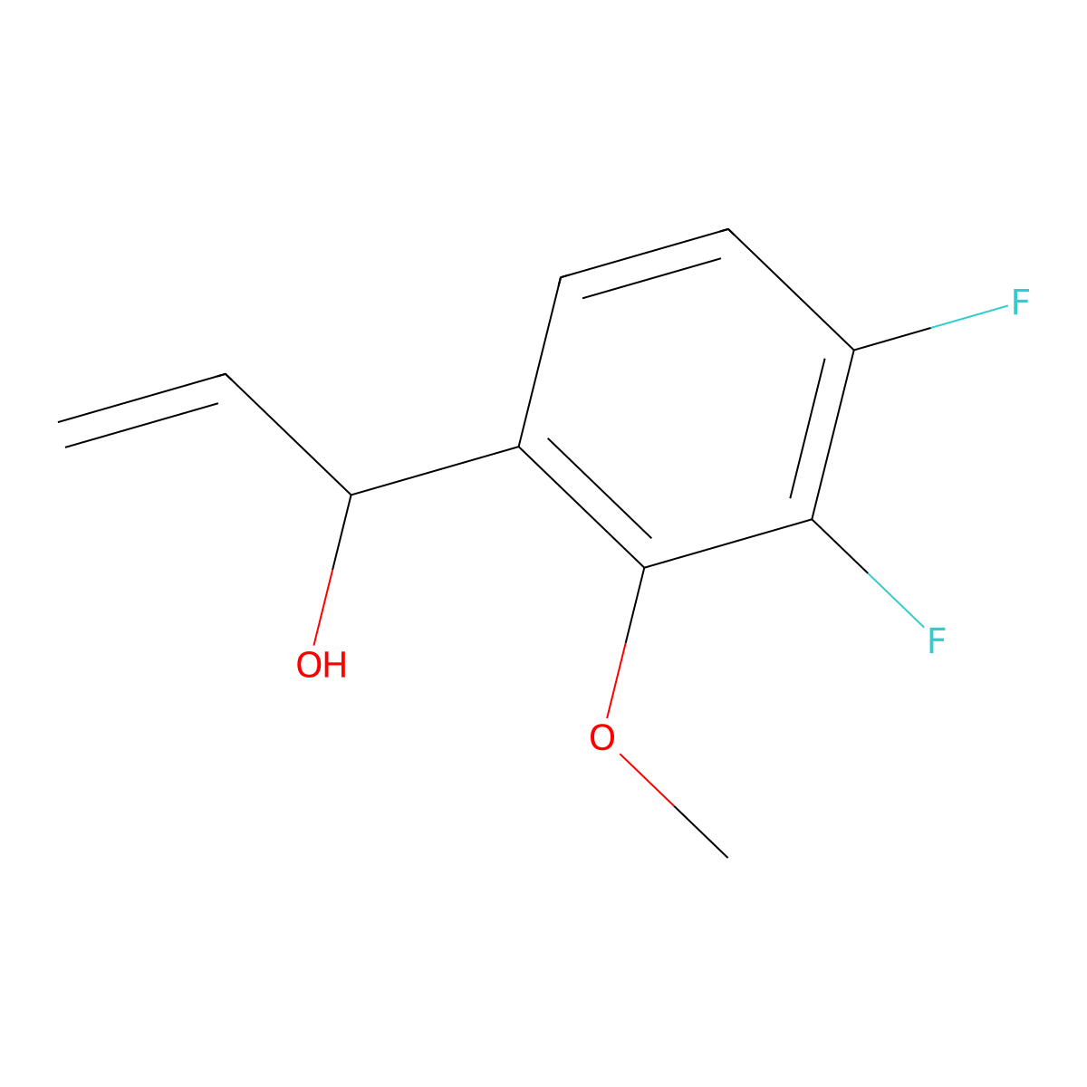 1-(3,4-Difluoro-2-methoxyphenyl)prop-2-en-1-ol molecular structure, CAS 2229206-73-7
