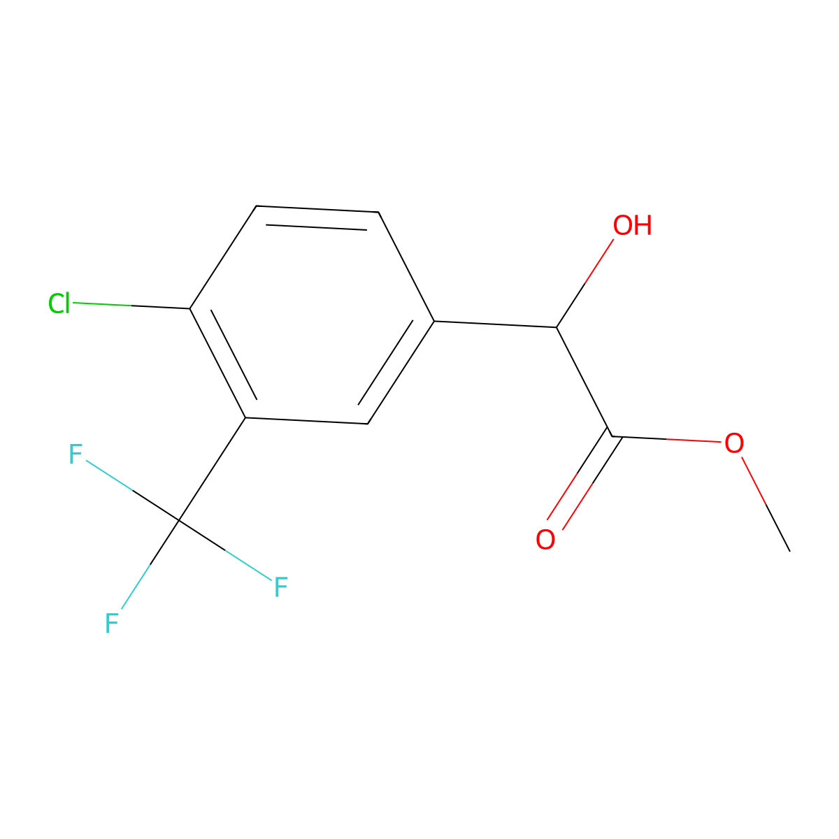 Methyl 2-[4-chloro-3-(trifluoromethyl)phenyl]-2-hydroxyacetate molecular structure, CAS 2229208-11-9
