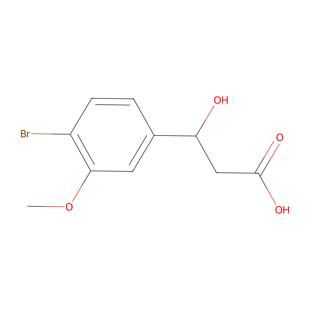 3-(4-Bromo-3-methoxyphenyl)-3-hydroxypropanoic acid molecular structure, CAS 2229210-22-2